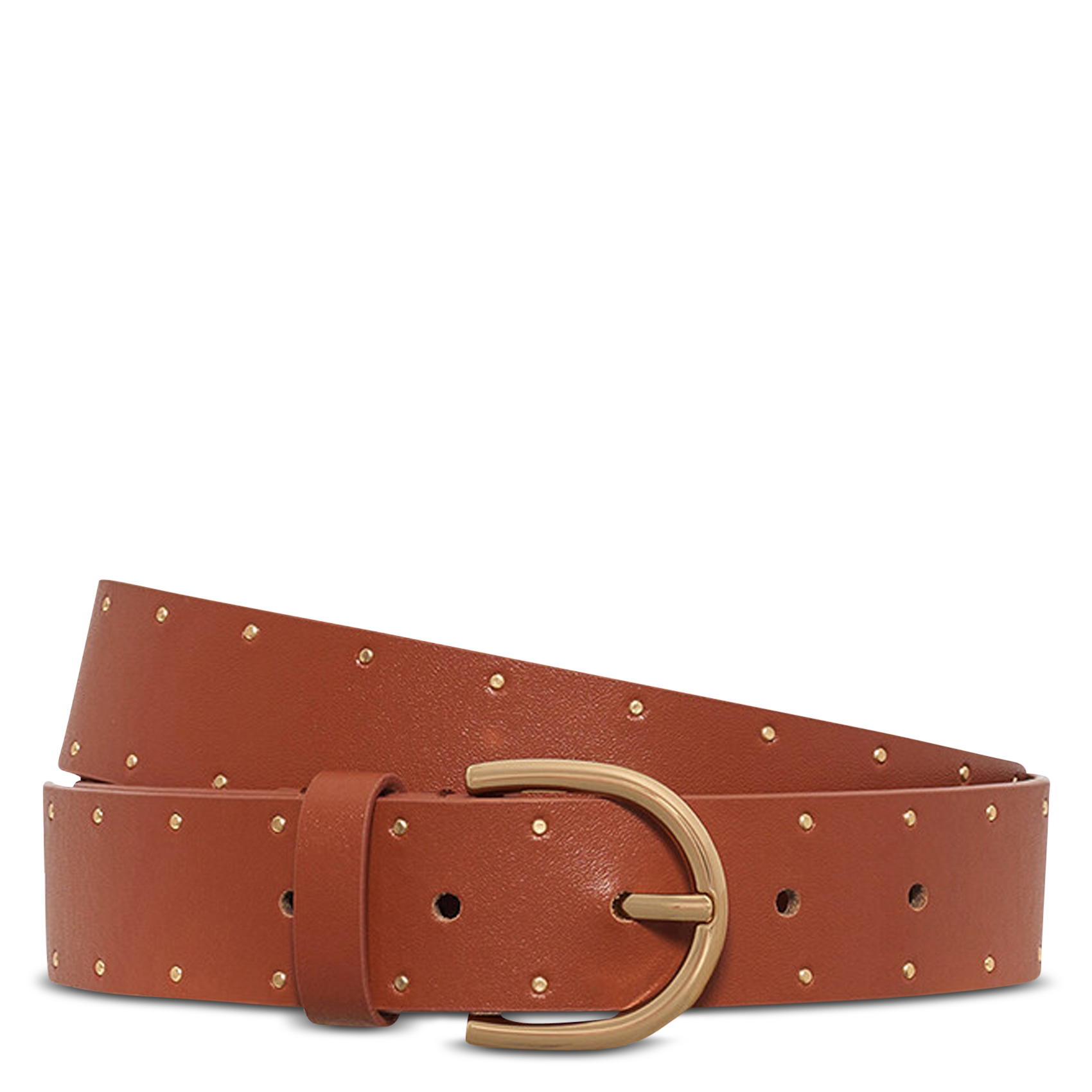Ceinture boucle en cuir CAROLL Marron
