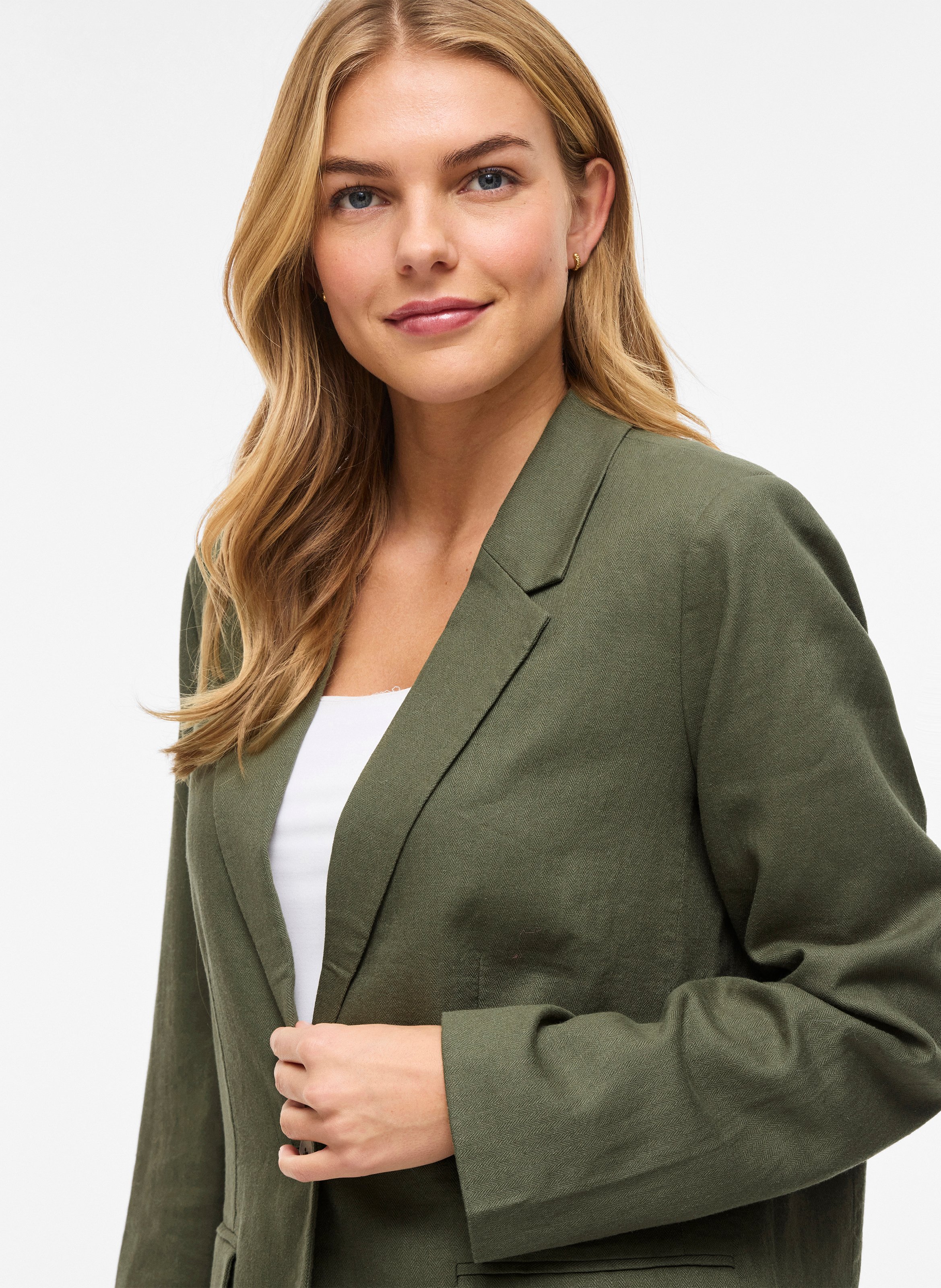 Veste tailleur en lin mélangé VILA Vert