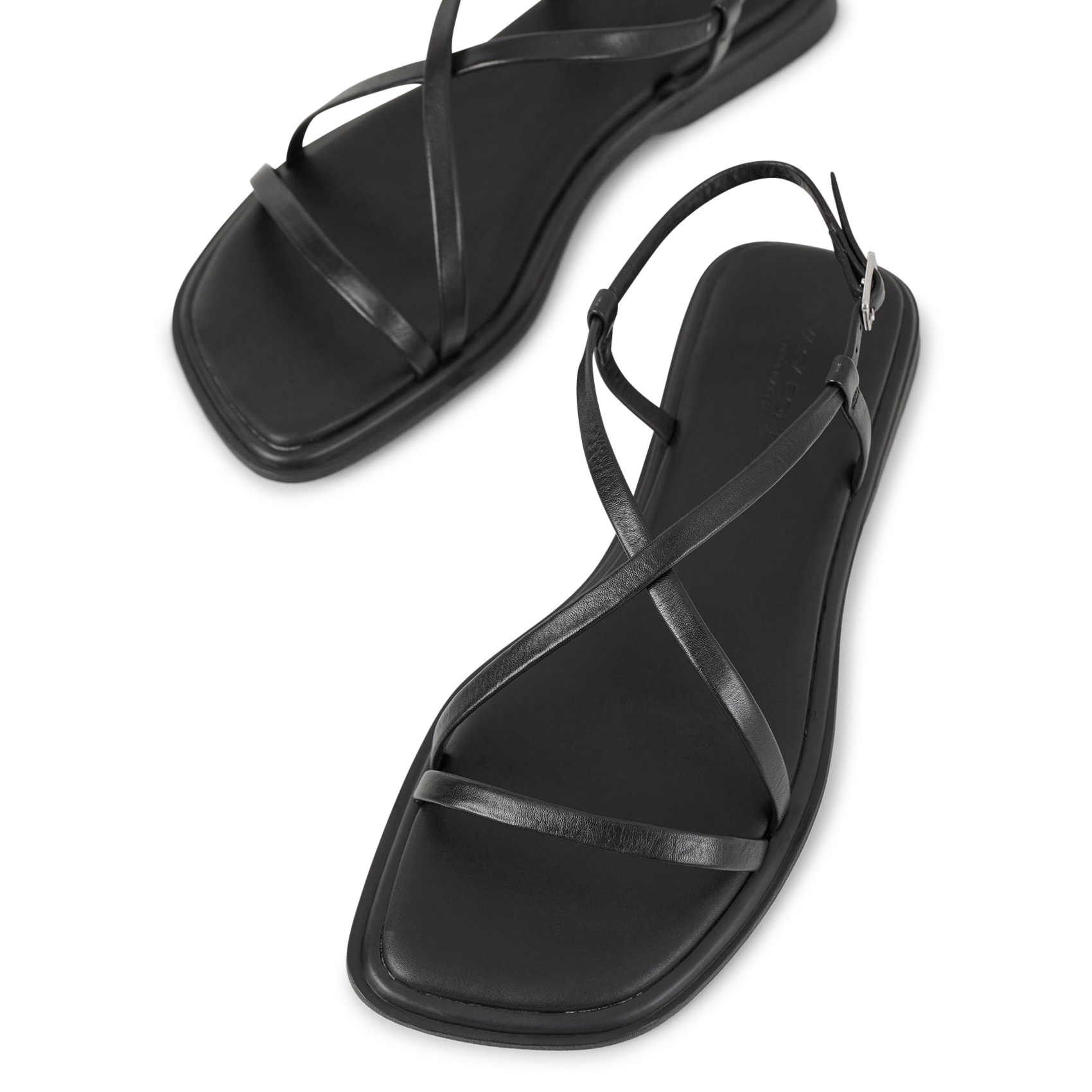 Sandales plates en cuir VAGABOND Noir