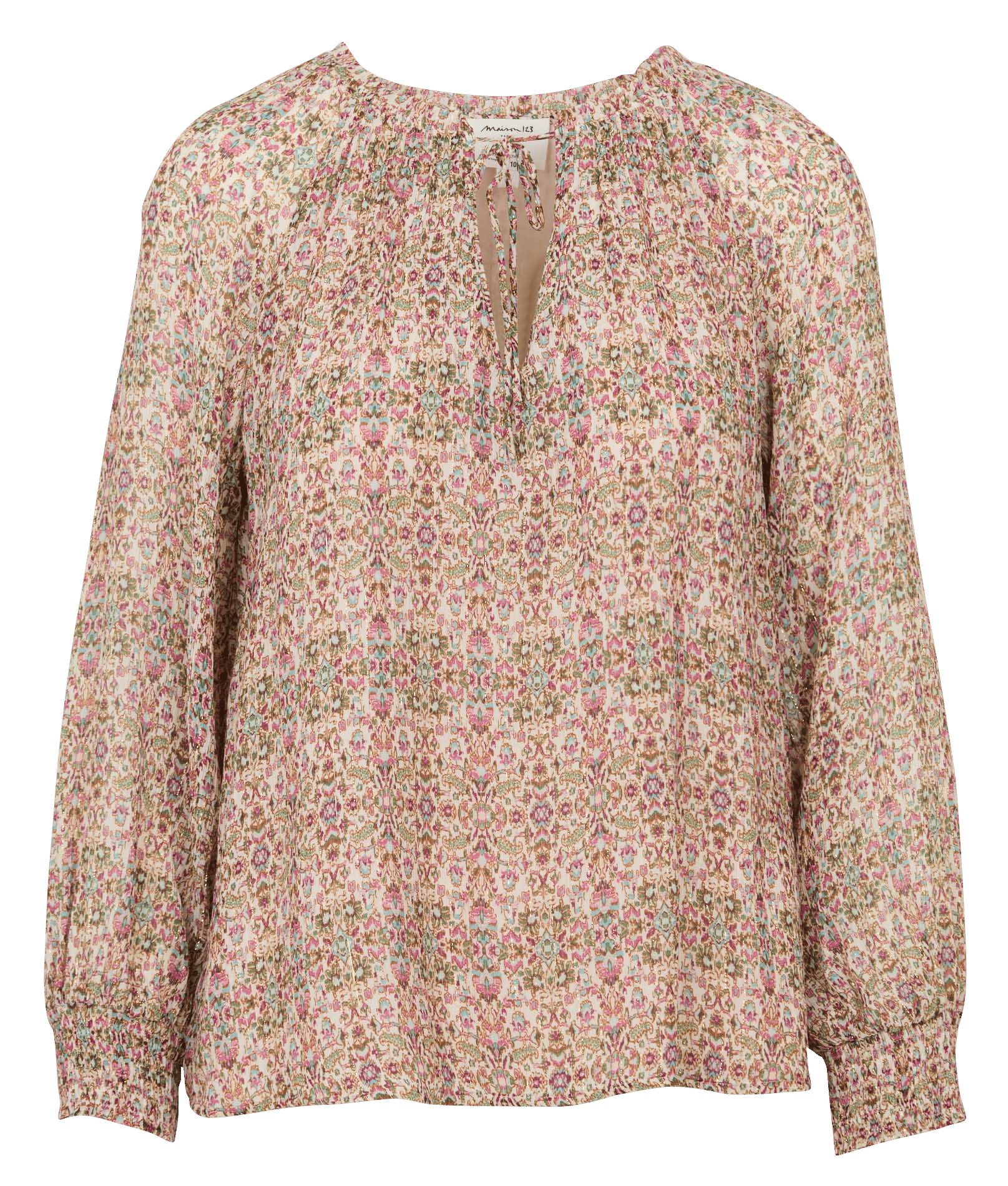 Blouse met ronde hals en print MAISON 123 Bruin