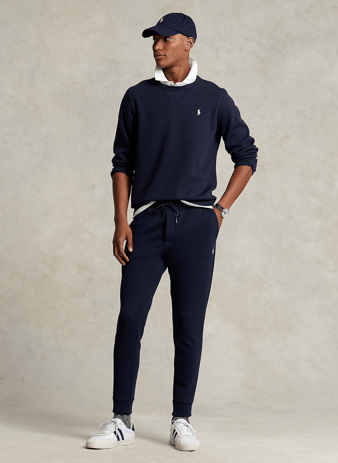 Sweatshirt mit eng anliegendem Ausschnitt und Sticklogo POLO RALPH LAUREN Blau