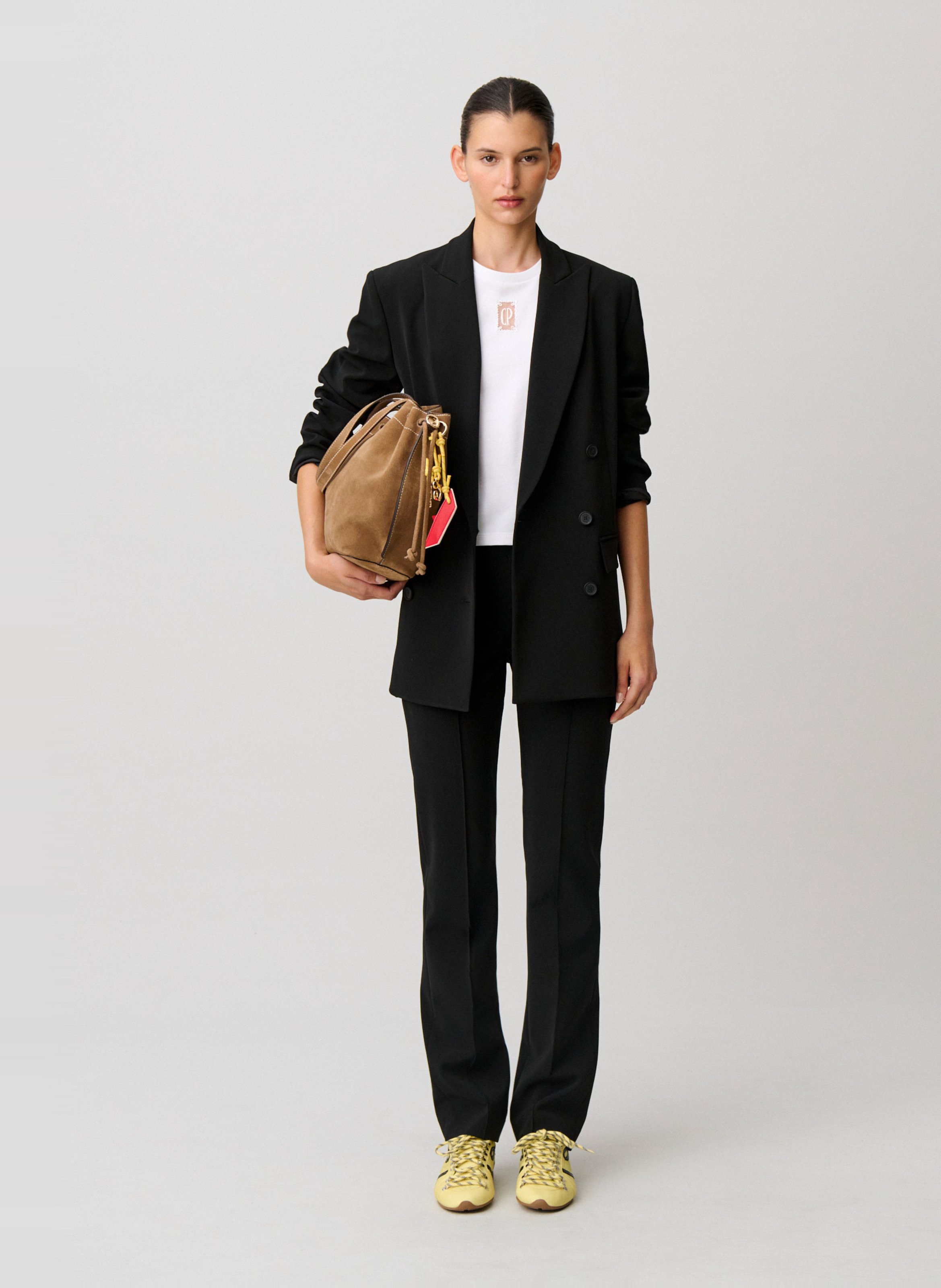 Straight tailored blazer with double-breasted buttons CLAUDIE PIERLOT Black