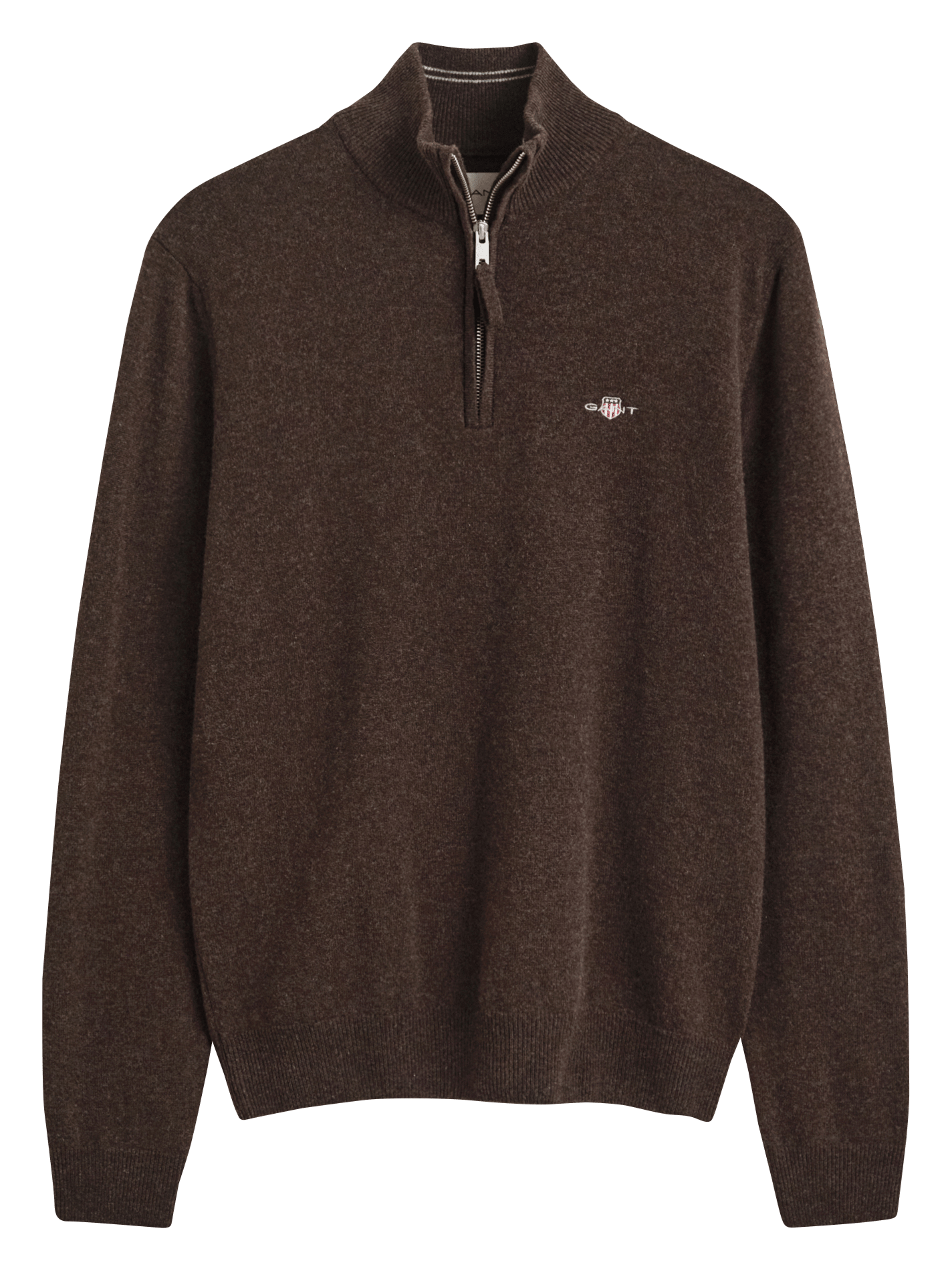 Pull col polo en laine GANT Marron