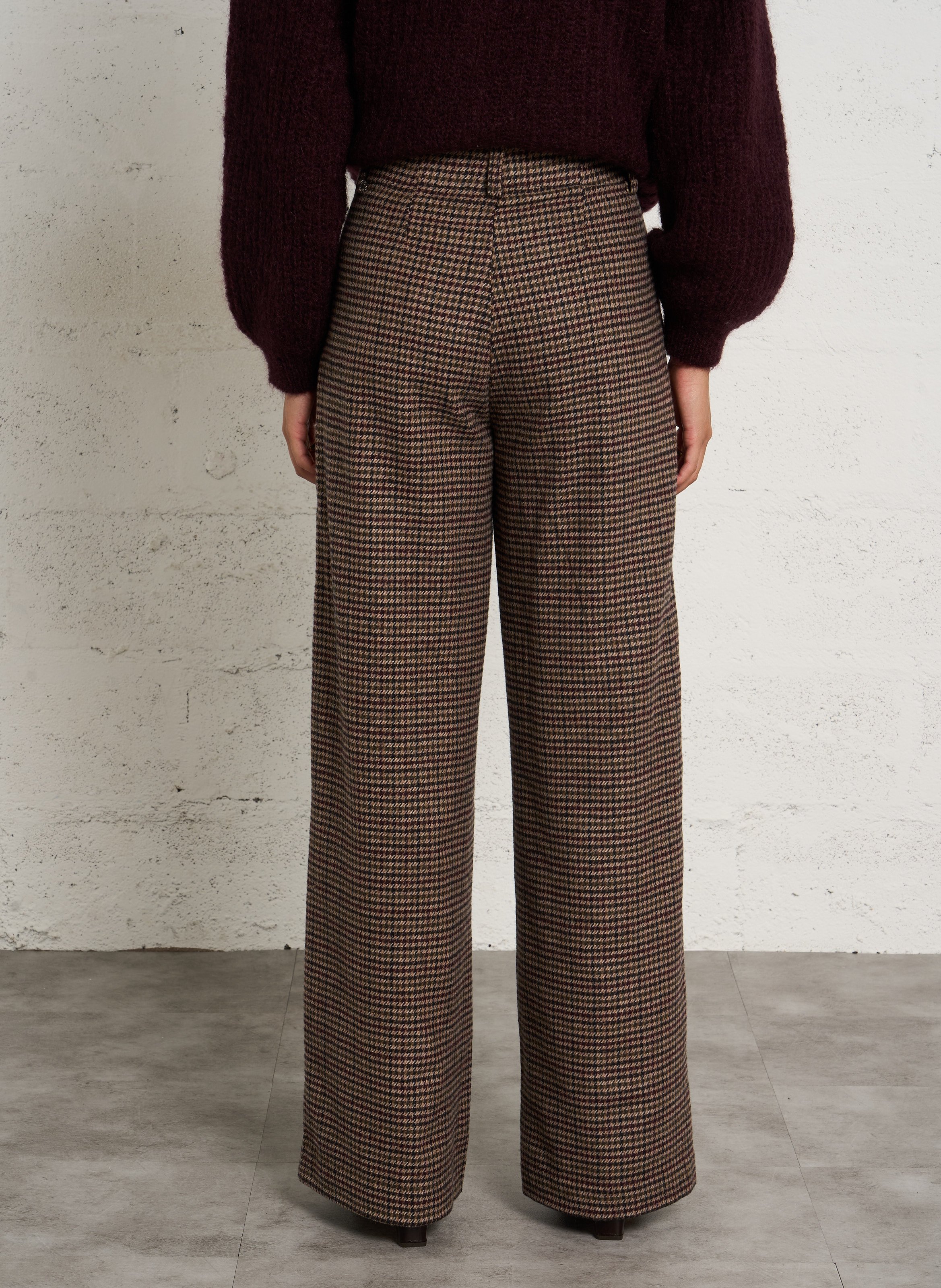 Wijde broek | wolblend DES PETITS HAUTS Veelkleurig