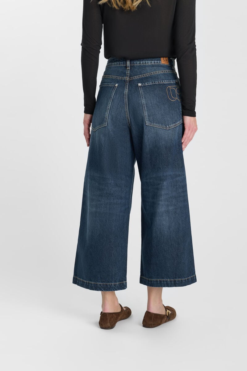 Jeans loose, large , 7/8ème LE TEMPS DES CERISES Bleu