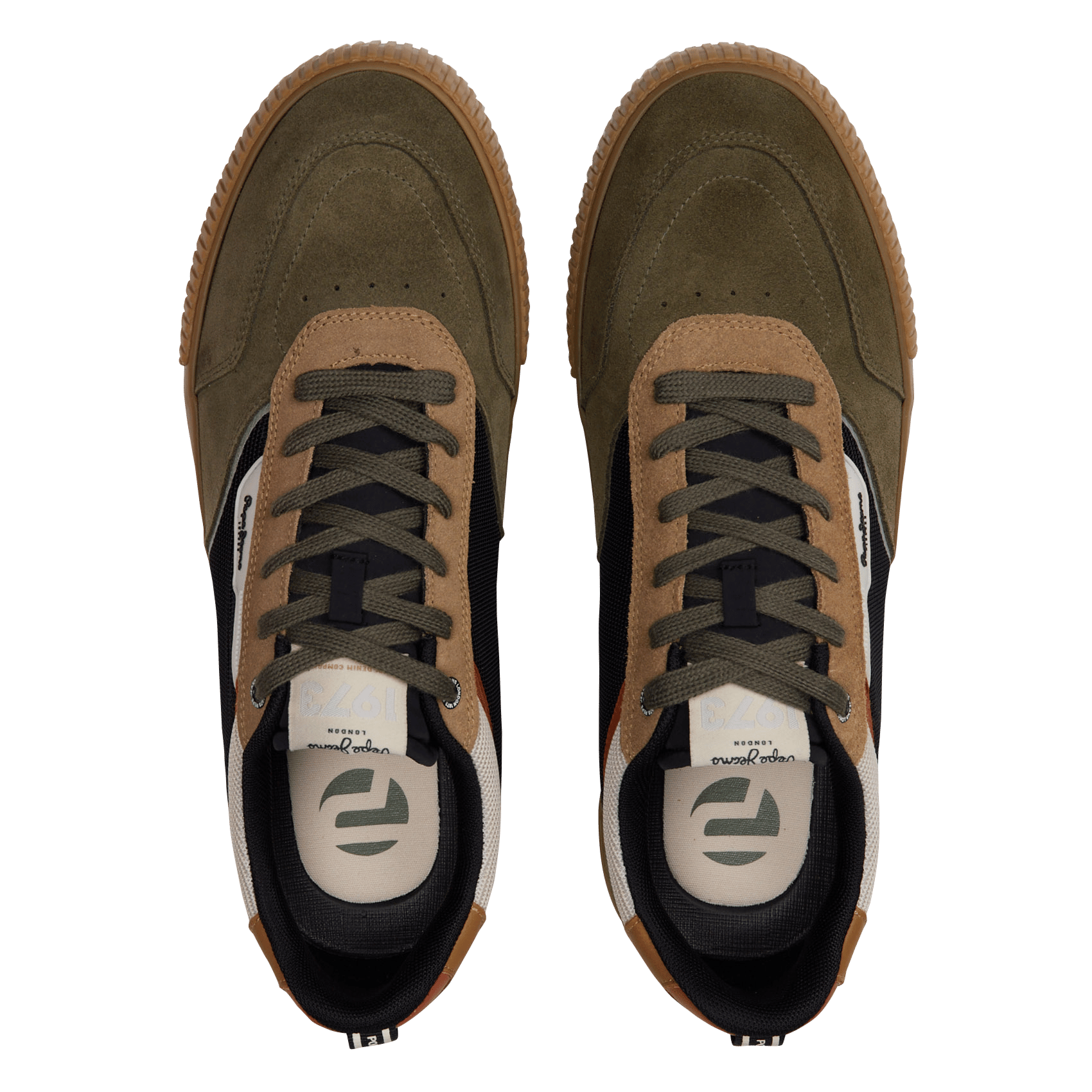 Baskets basses en cuir mélangé PEPE JEANS Vert