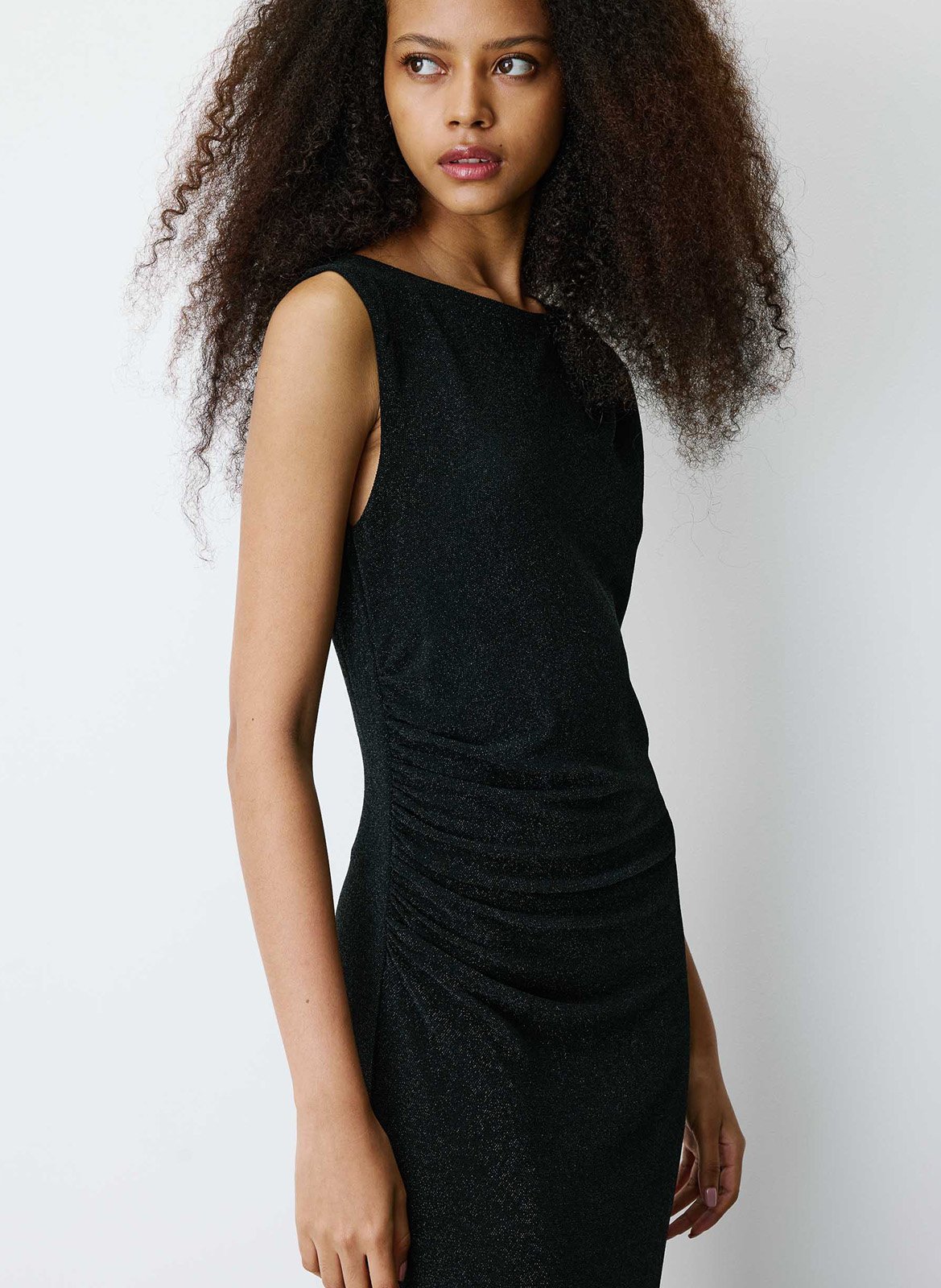 Robe longue sans manches métallisée GRACE ET MILA Noir