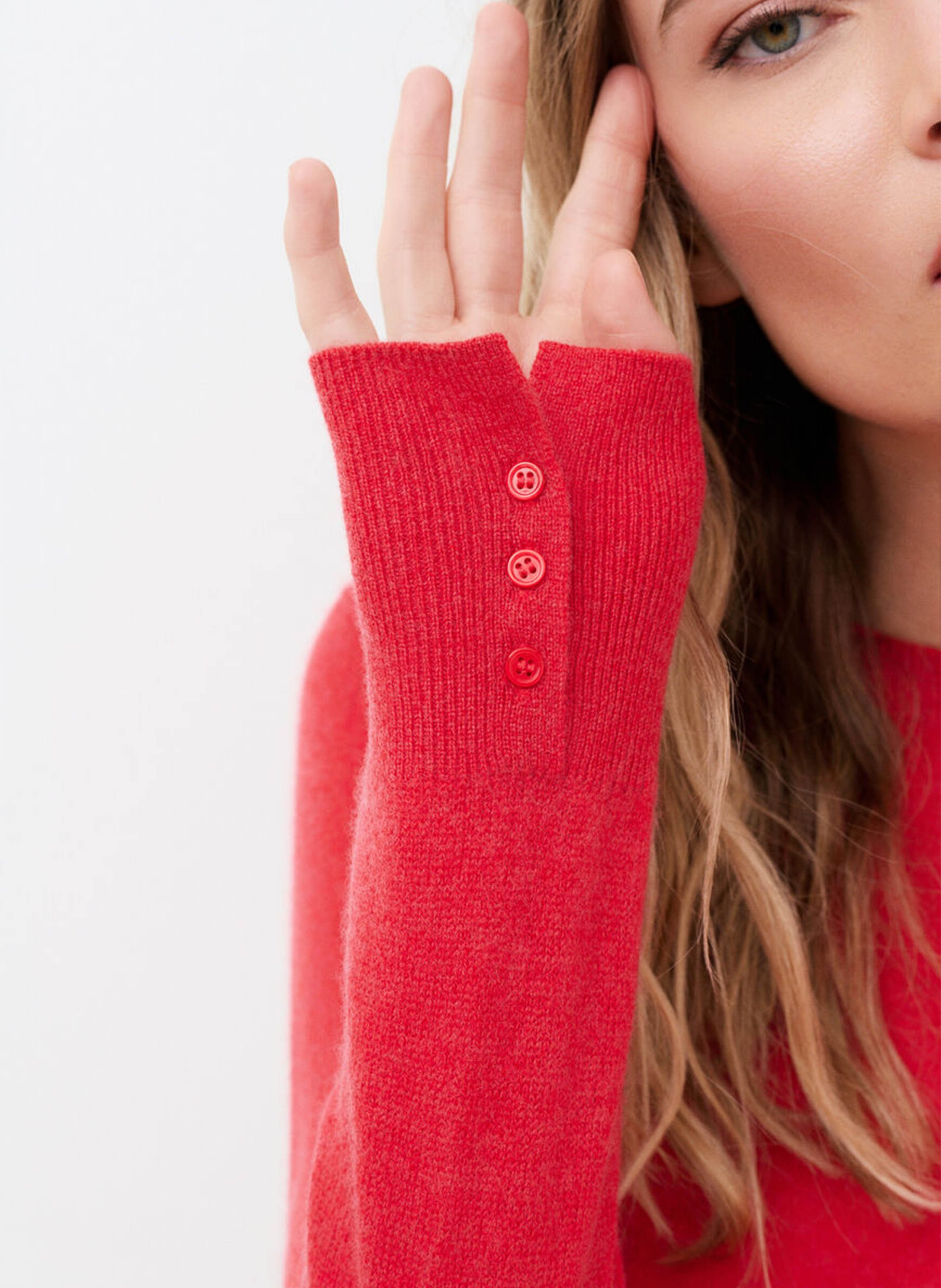 Pull en cachemire col bateau CAROLL Rouge