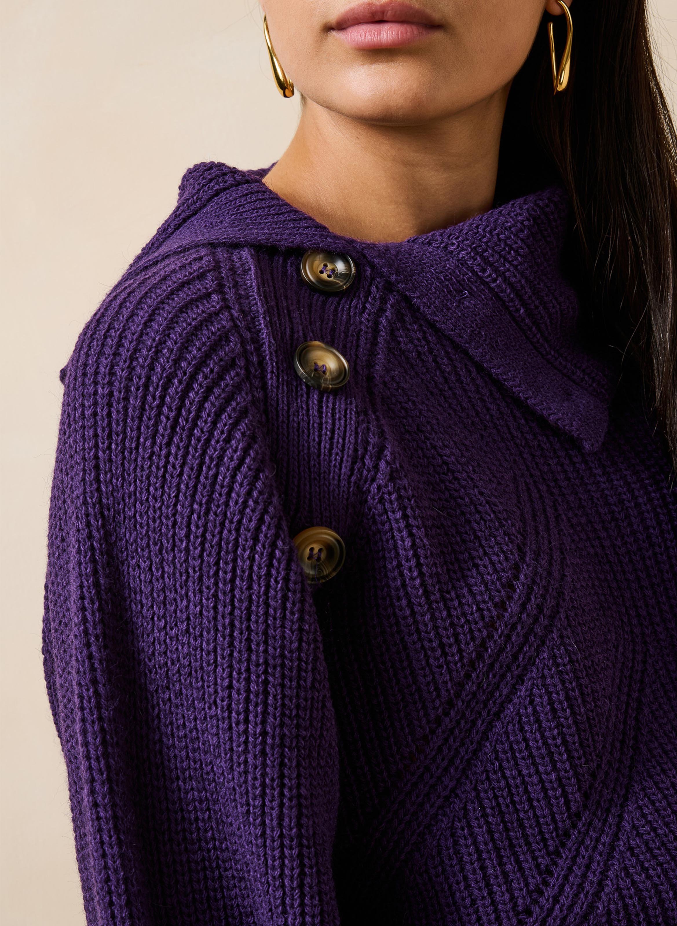 Pull ample en laine mélangé LA FEE MARABOUTEE Violet
