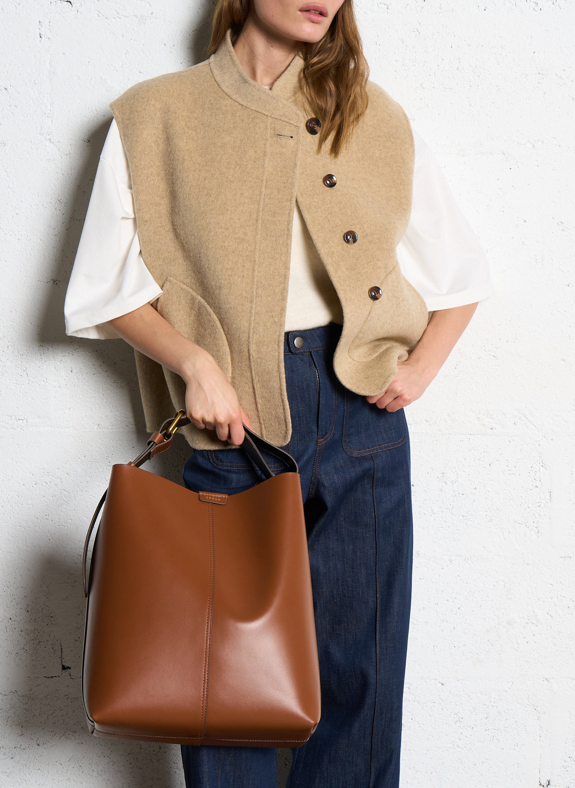 Kurze Jacke mit Stehkragen aus Wollmischung SOEUR