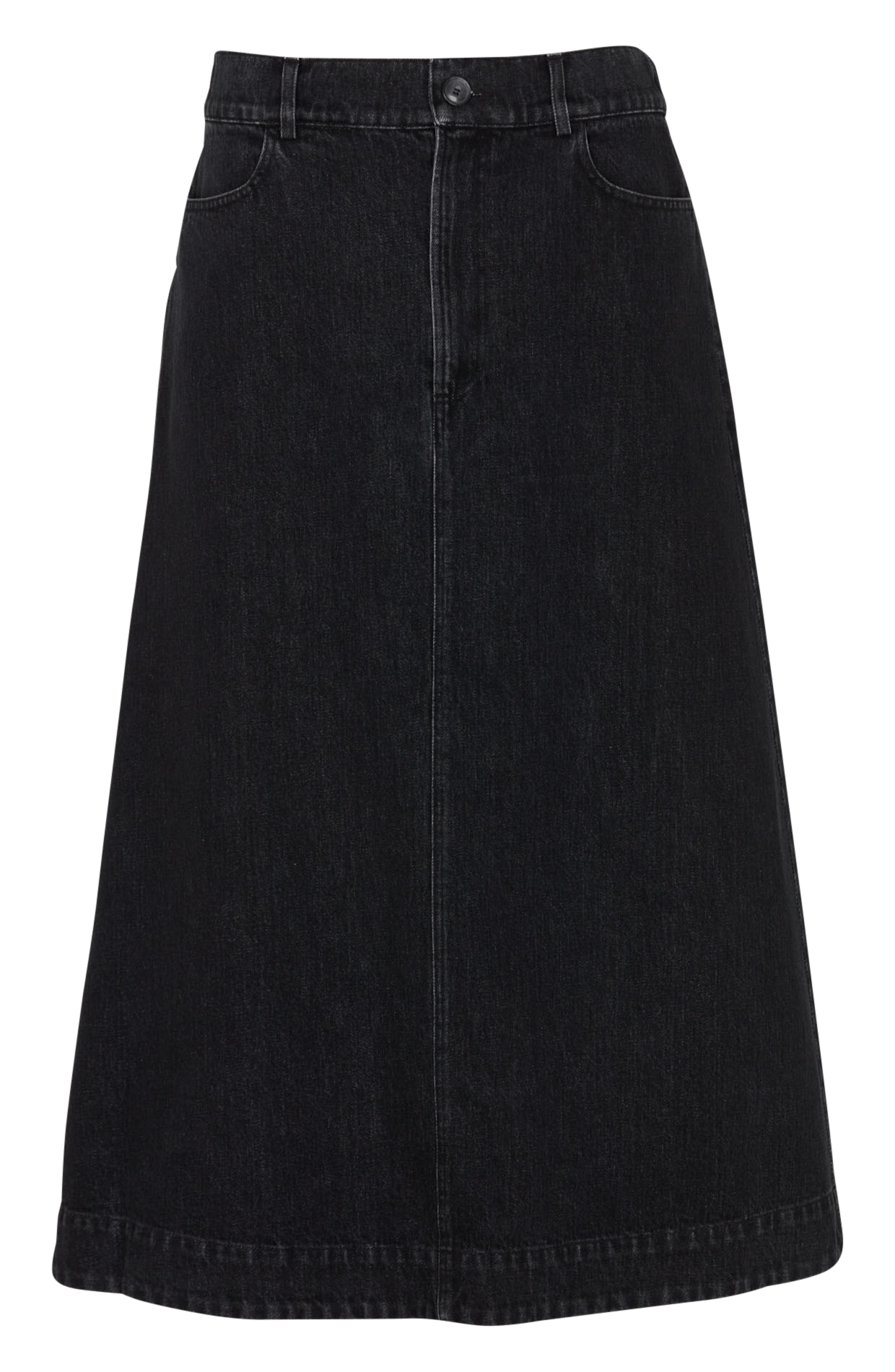Jupe longue denim en coton SUZIE WINKLE Gris