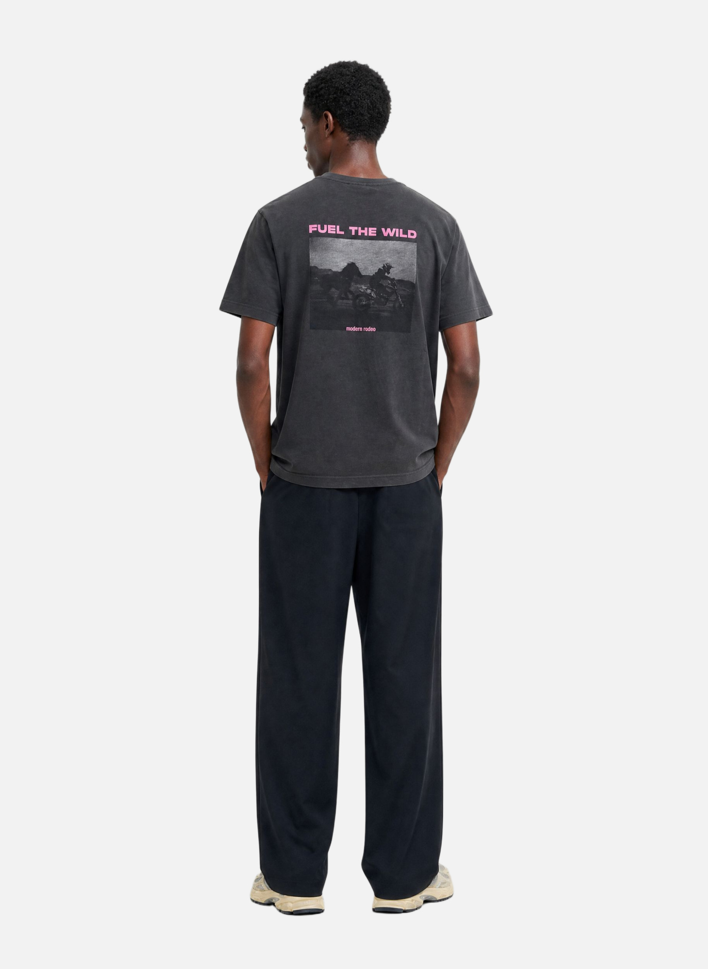 Black motorcycle screen-print T-shirt THE KOOPLES Black