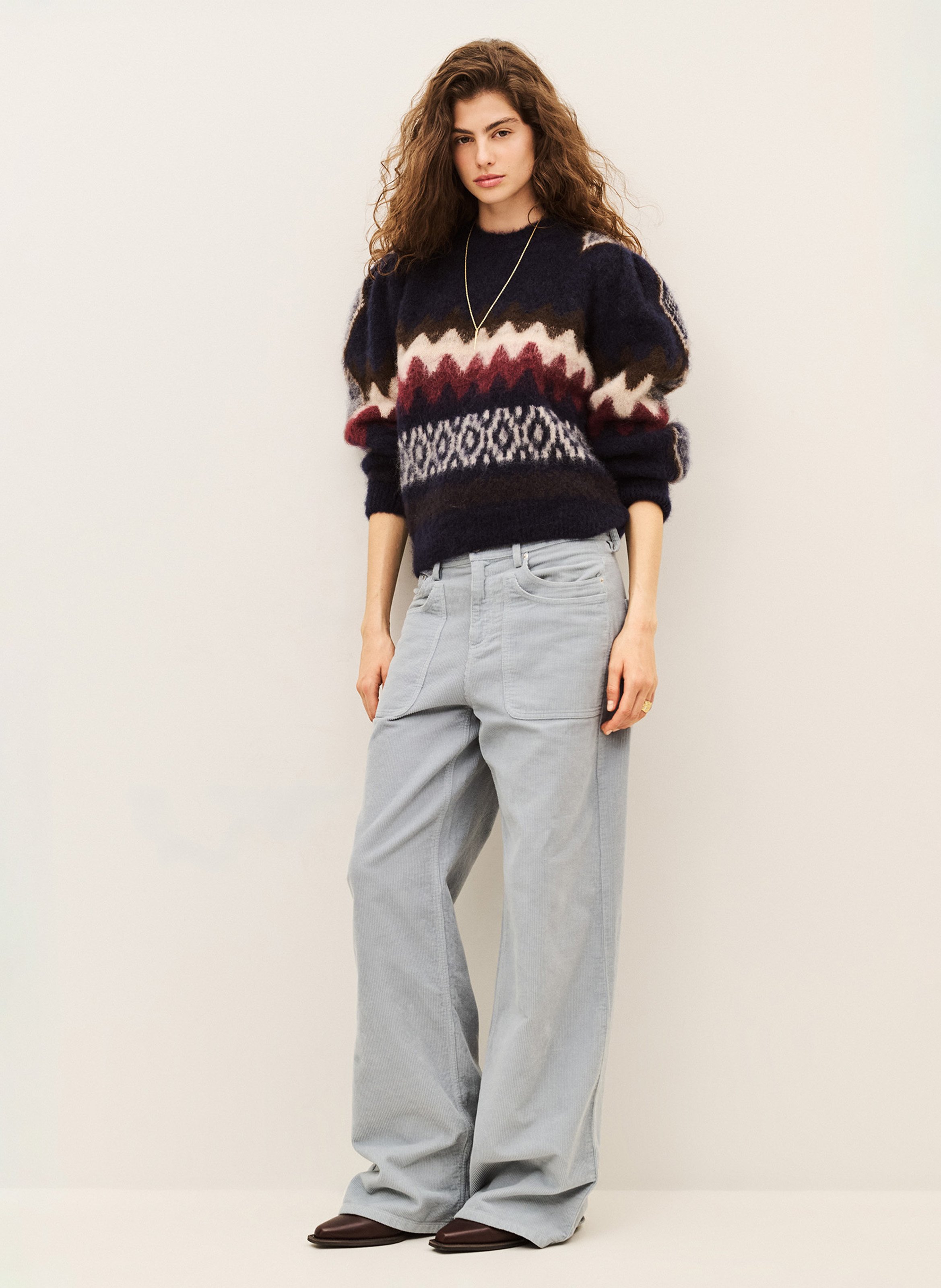Pull ample imprimé en laine mélangée BA&SH Multicolore
