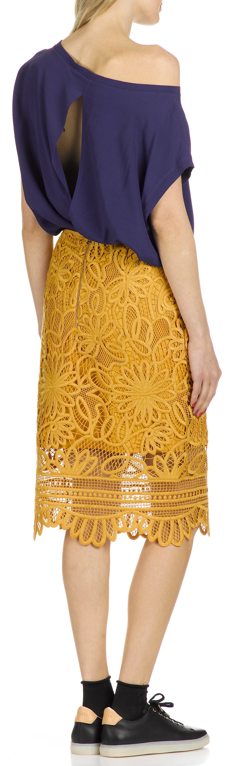 Loose-fit top with cut-out back Blue