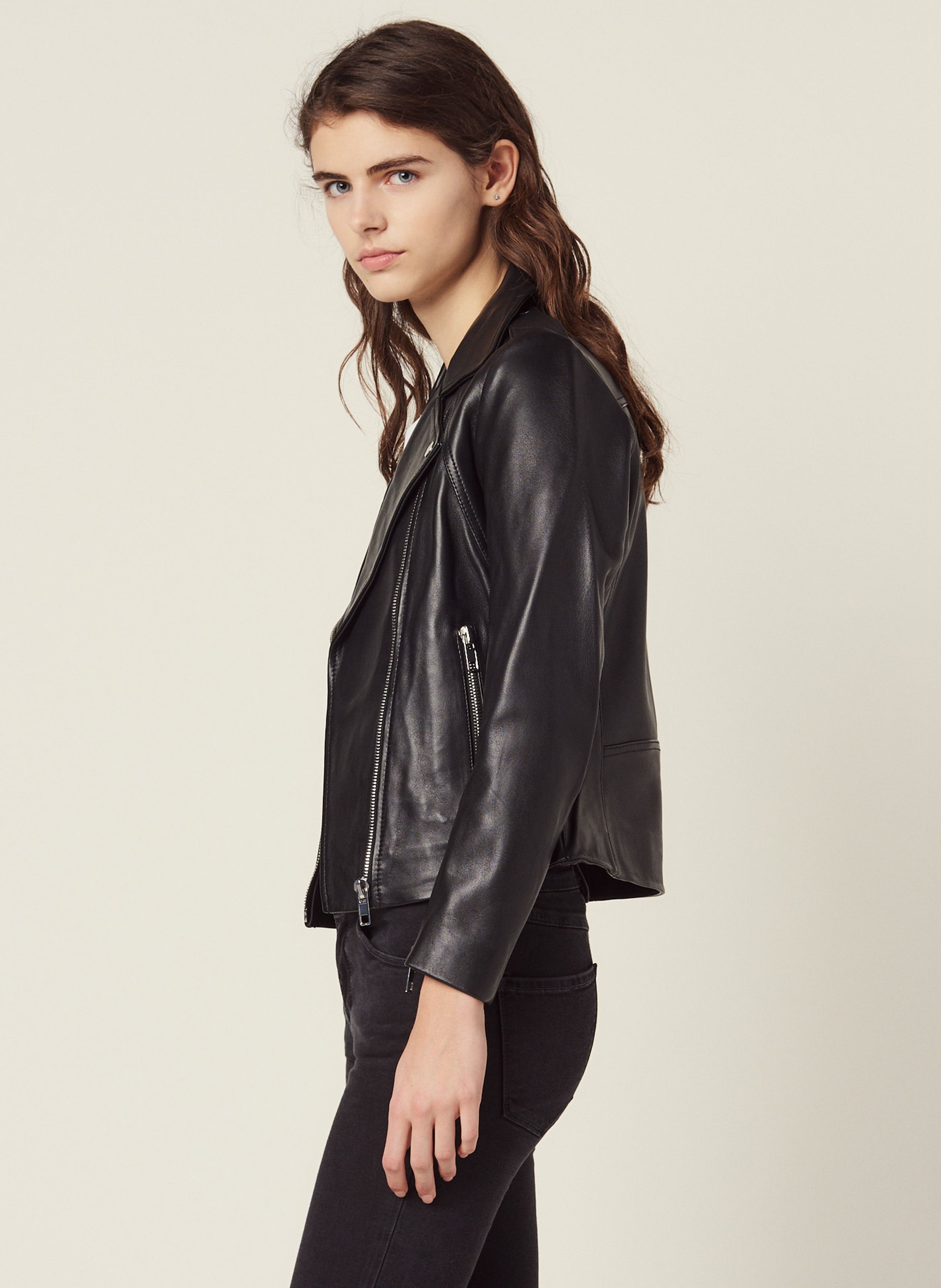 Sandro blouson outlet cuir femme