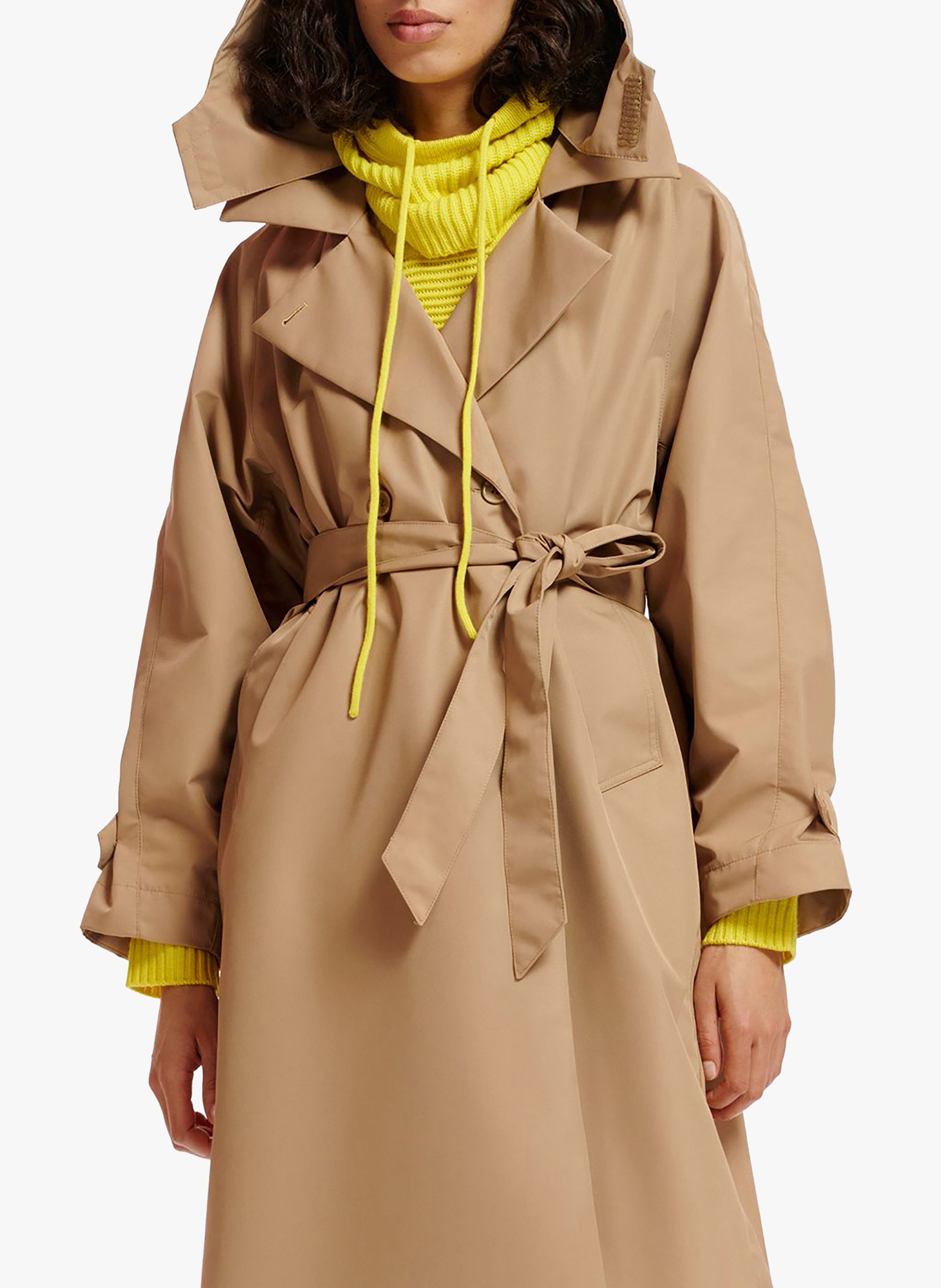 Women's trench coat hot sale with hood waterproof