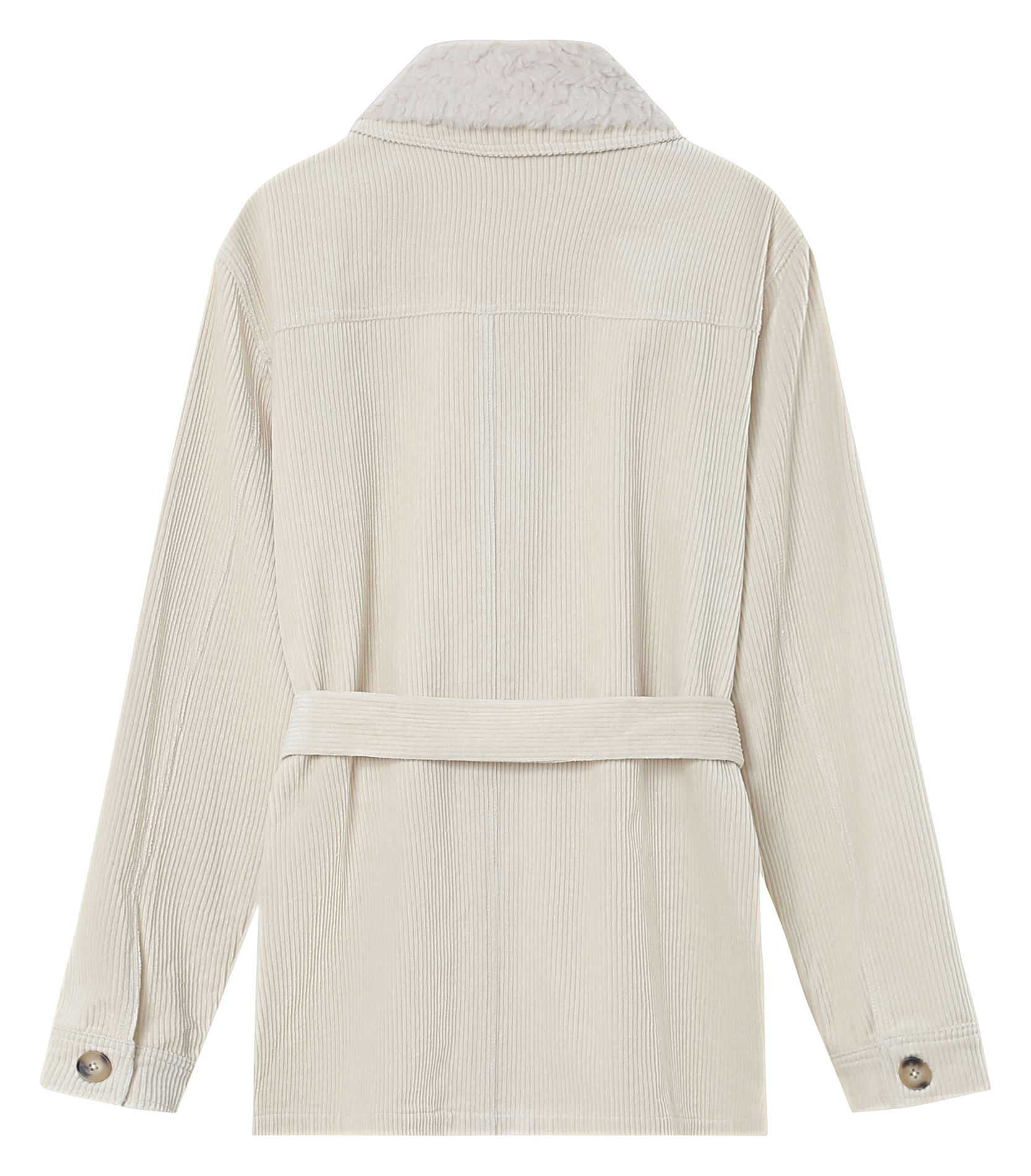 Classic collar jacket in cotton corduroy GRACE ET MILA White