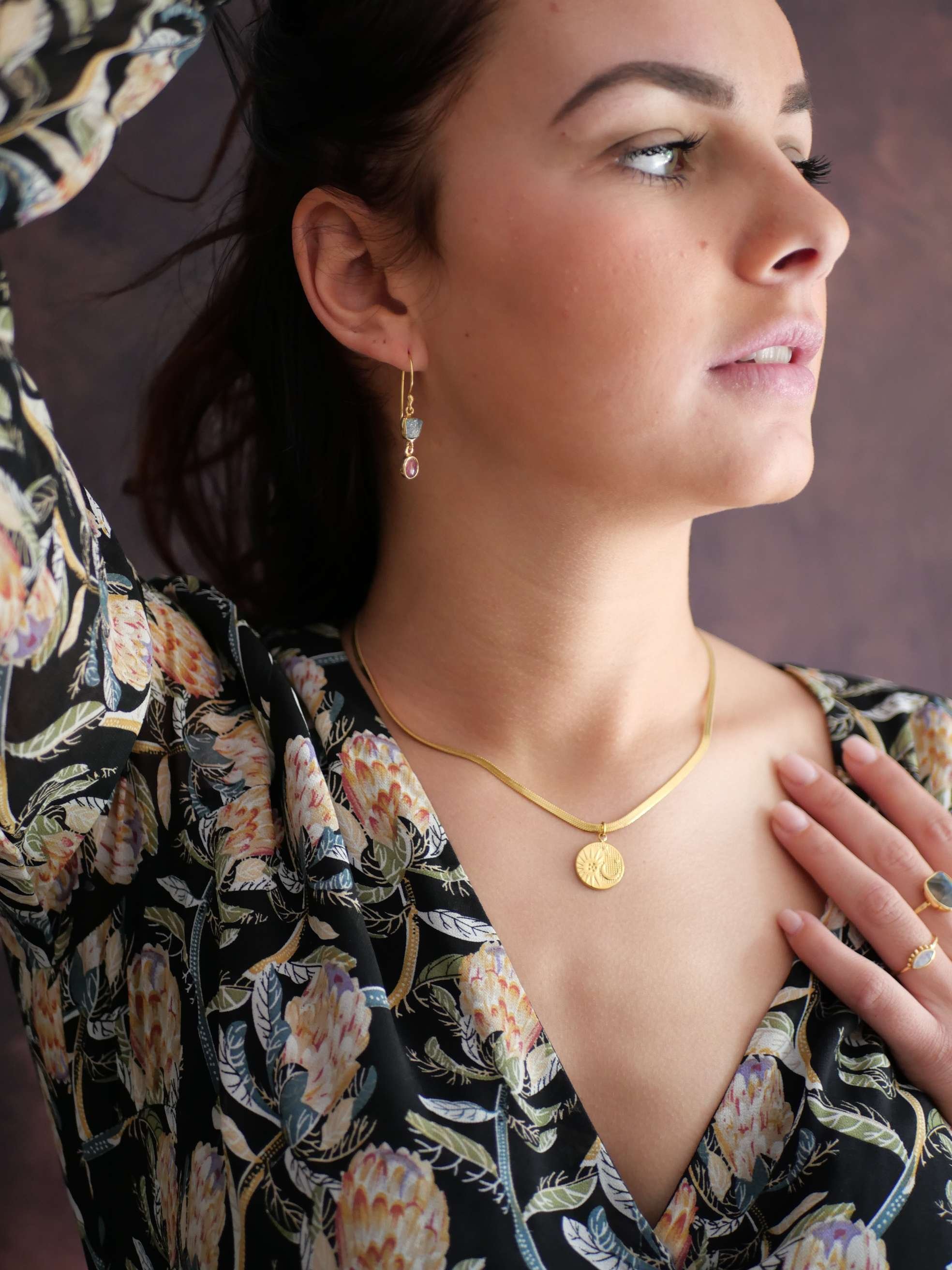 Aquamarine and tourmaline earrings GINANDGER Multicolored