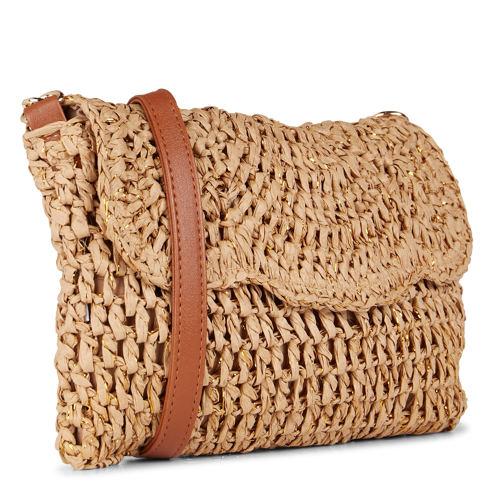 Umhängetasche aus Stroh PIECES Grun