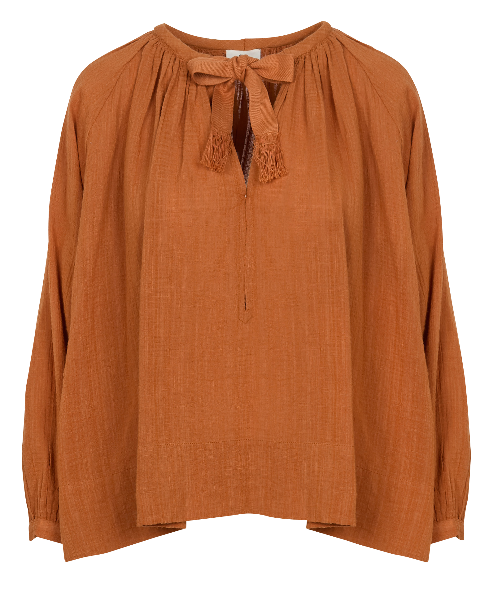 Loose-fit textured blouse SWILDENS Orange