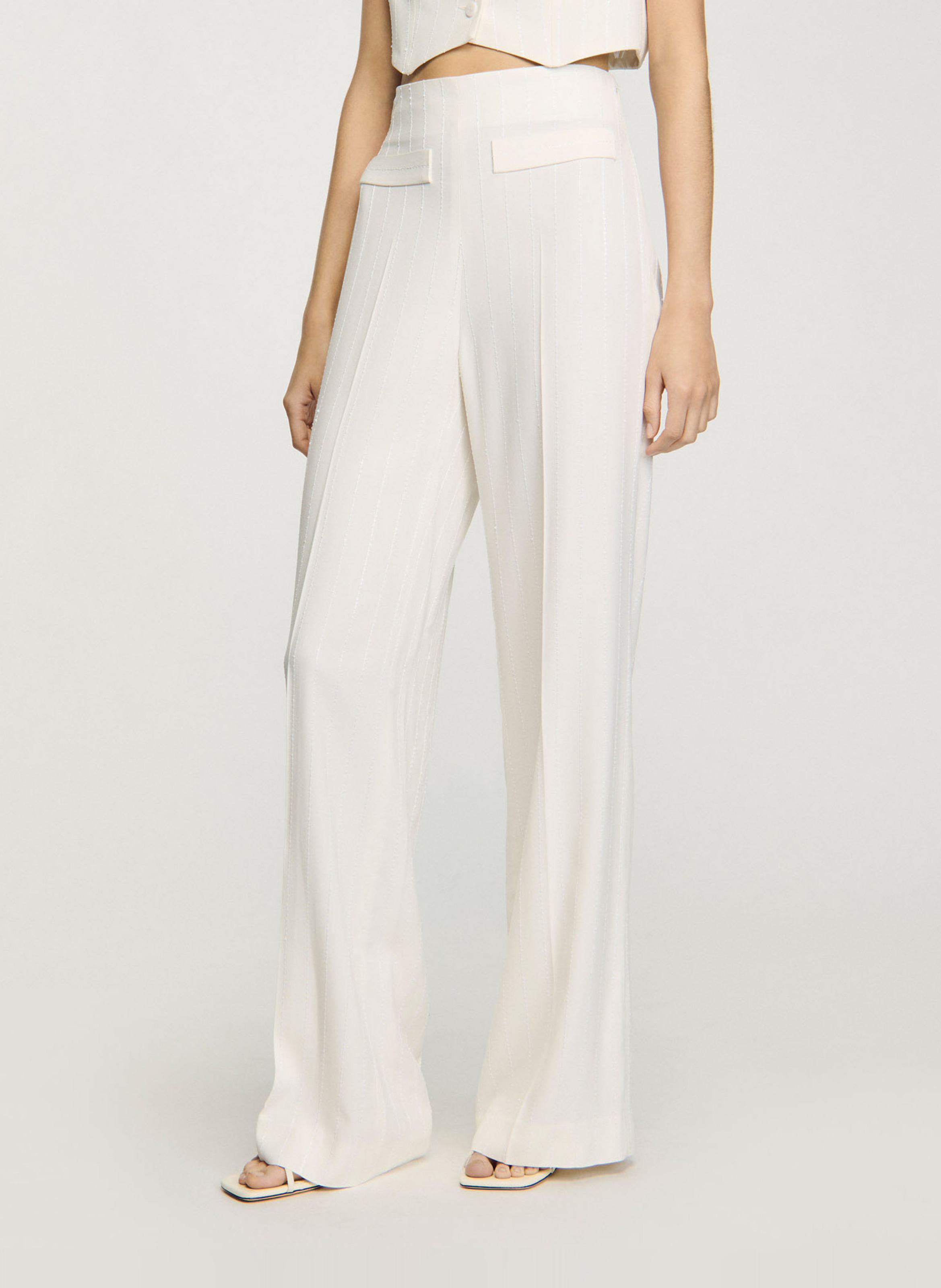 Straight leg sequin suit trousers SANDRO White
