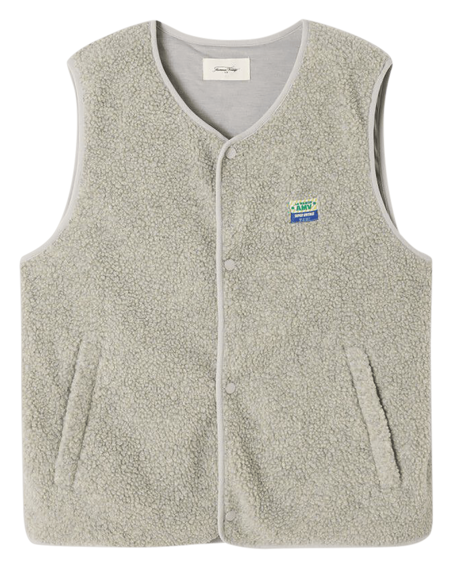 Veste col rond en sherpa  AMERICAN VINTAGE Gris