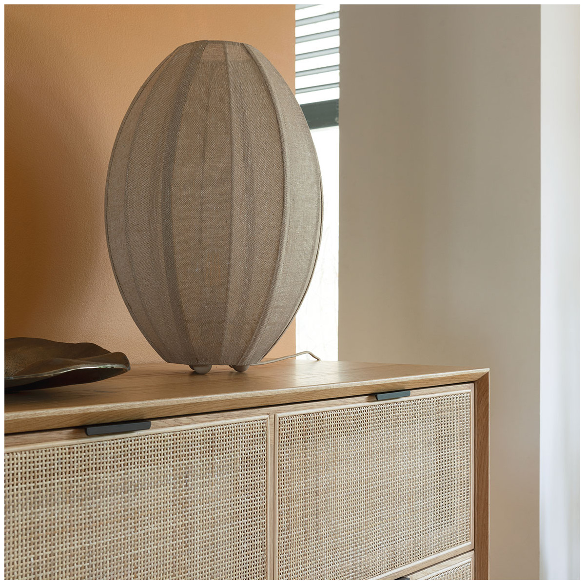 Burlap lamp BLANC D'IVOIRE White