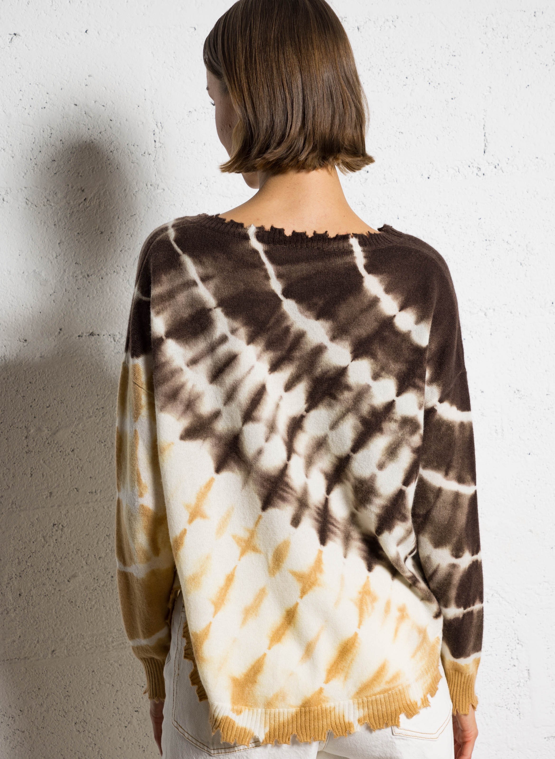 Ruimvallende trui van kasjmier met ronde hals KUJTEN Beige