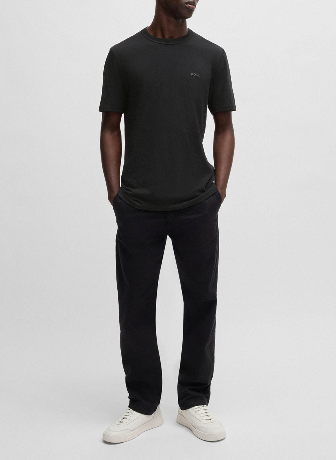 Camiliday round-neck sleeveless cotton top BOSS Black