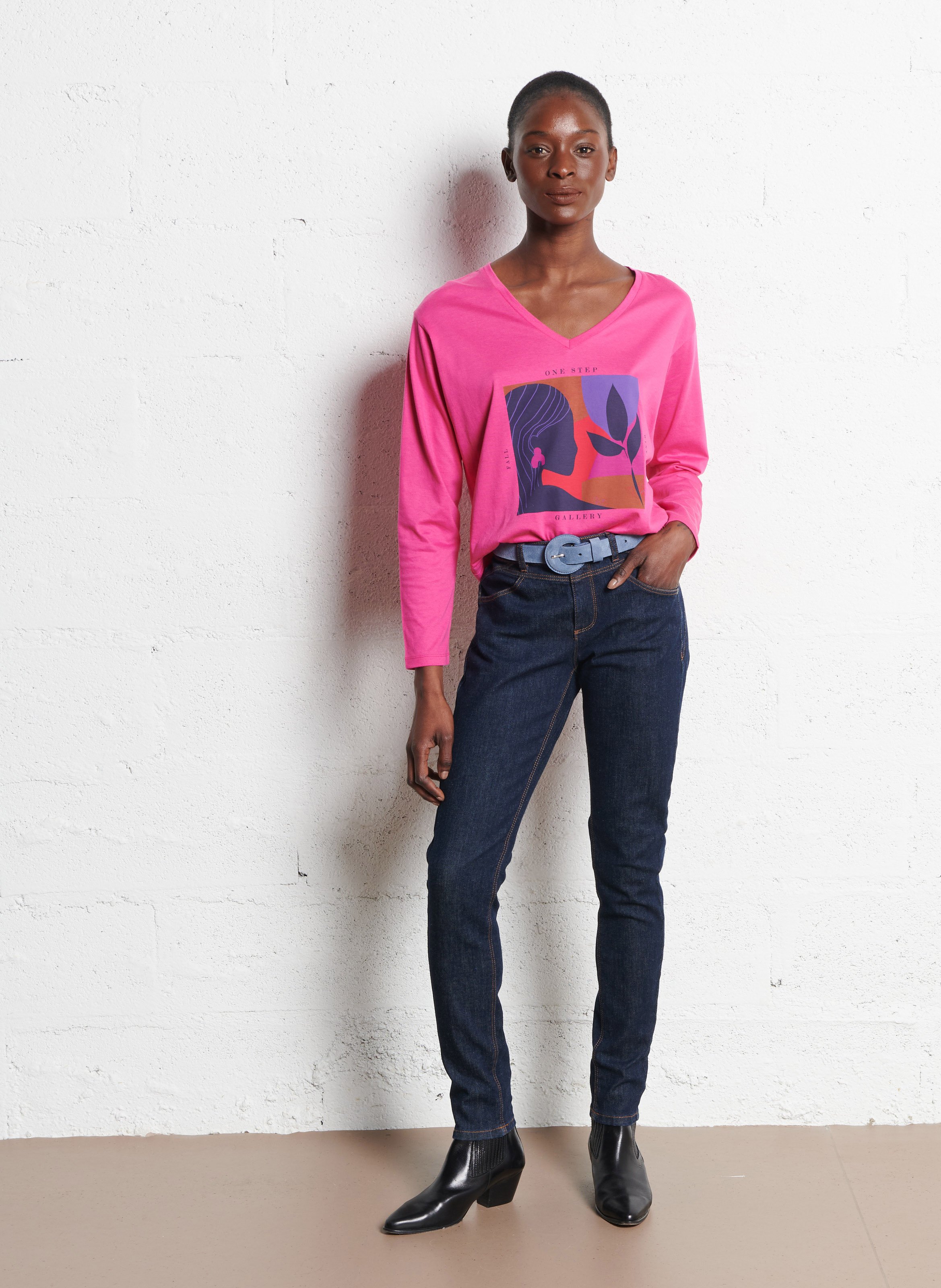 Ceinture en cuir ONE STEP Bleu