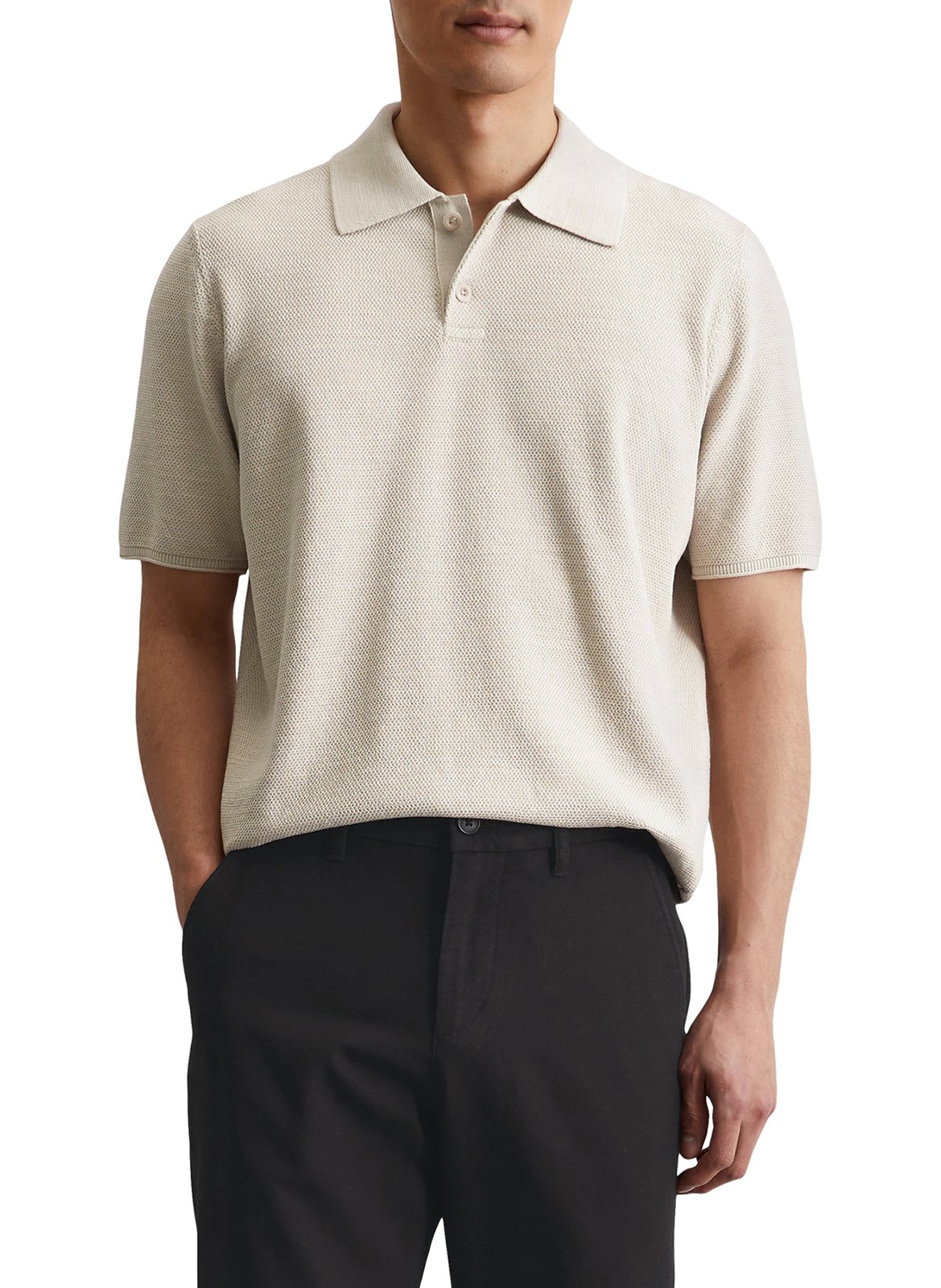 Top col polo en coton MARC O'POLO