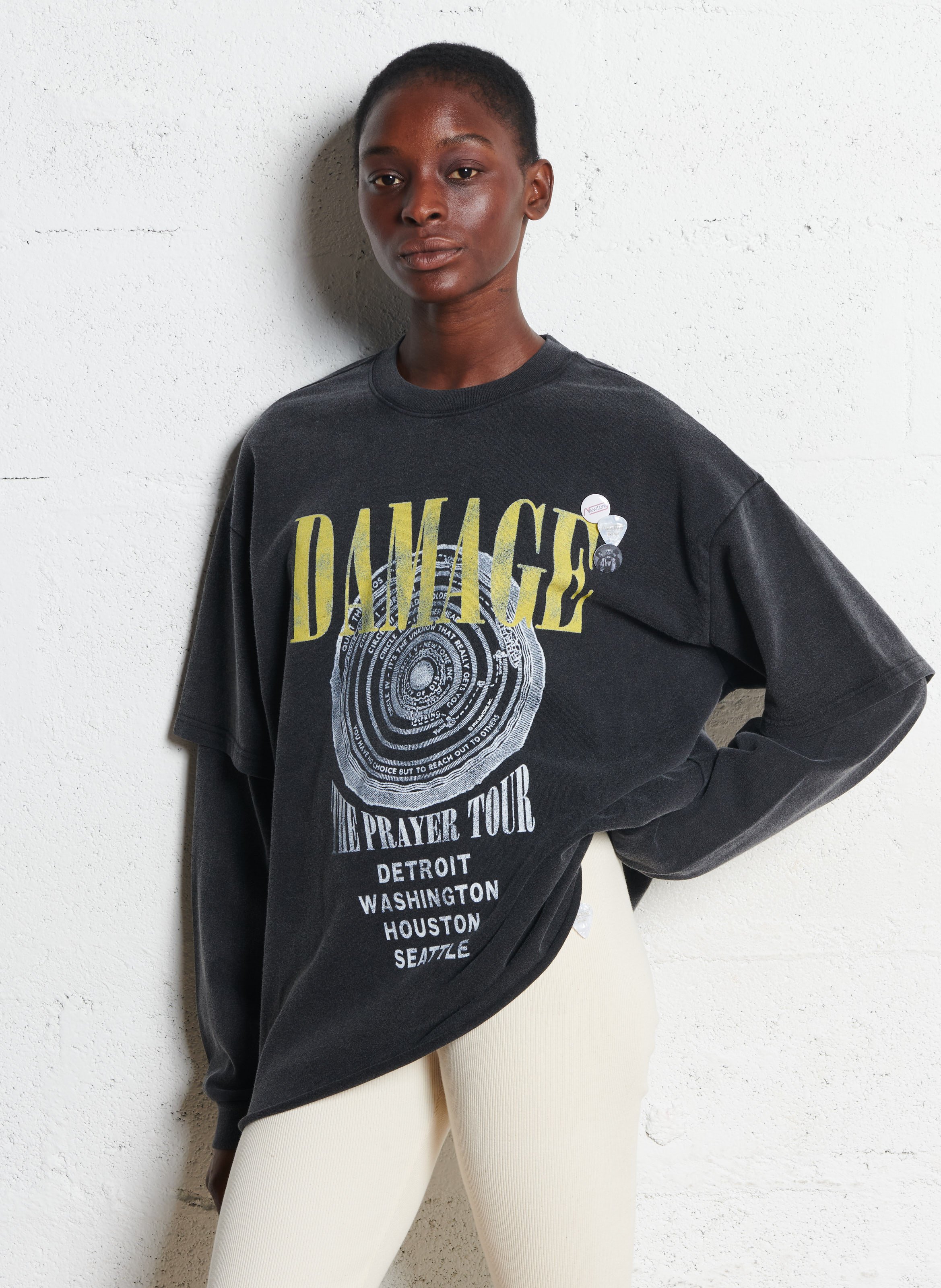 Sweat col rond en coton NEWTONE Gris