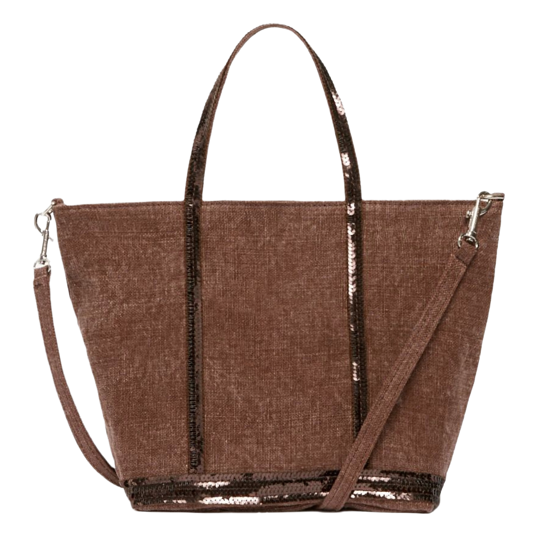 Sac cabas S à sequins en lin  CABAS S Moka