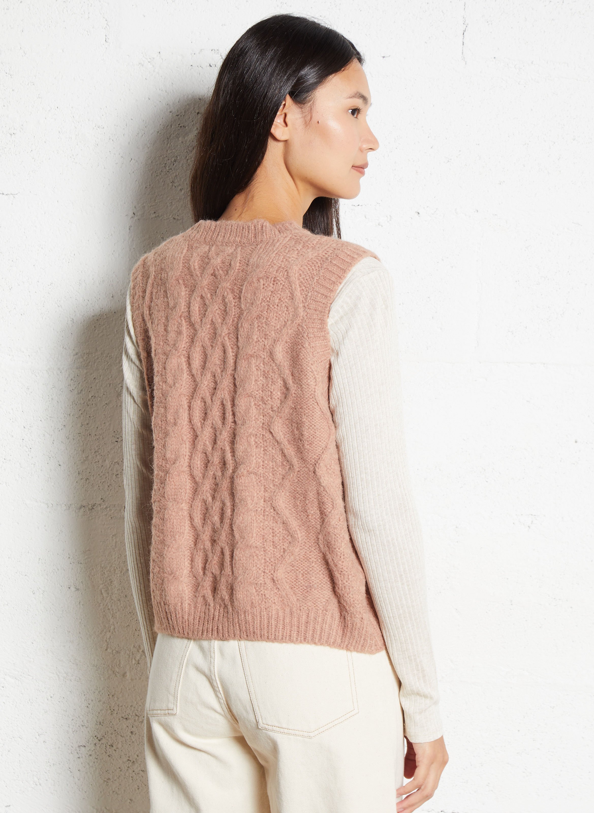 Ärmelloses Oversize-Pullover THE KORNER Rosa