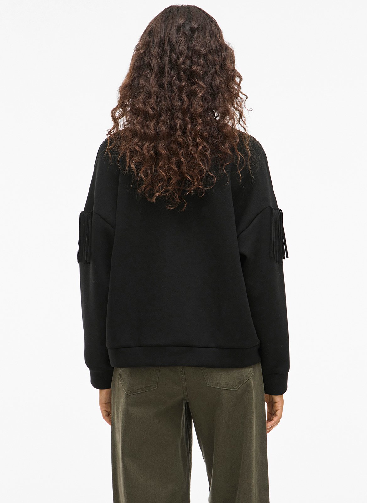 Oversized sweatshirt in mixed recycled fibers VILA Black