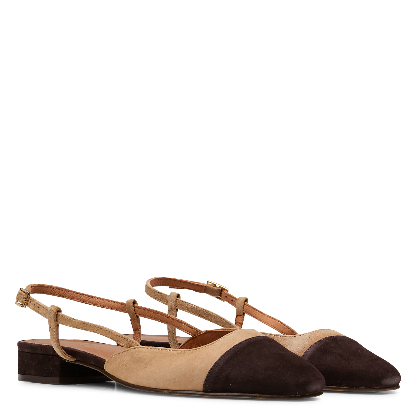 Mid-heel leather sandals JONAK Brown