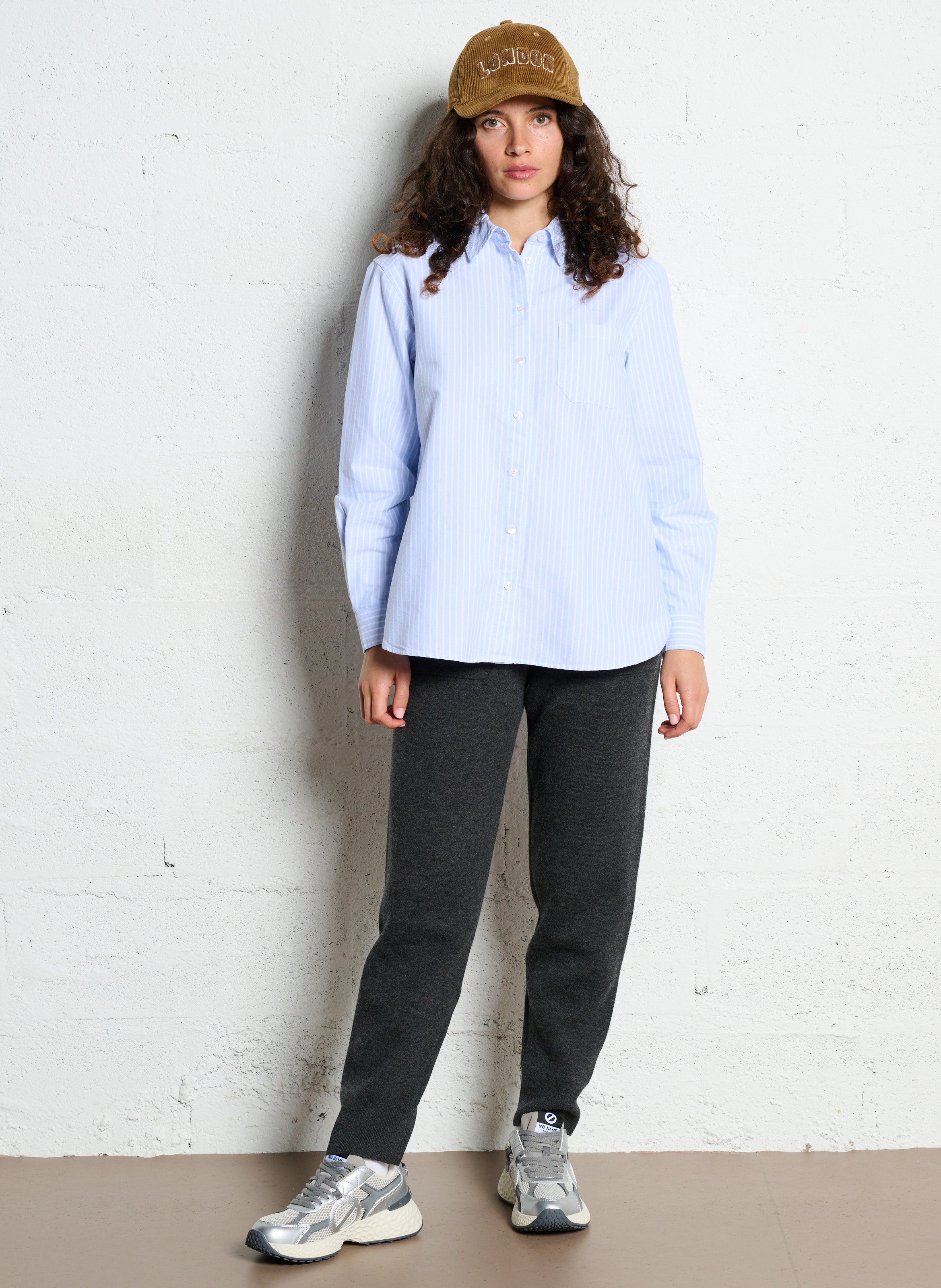 Chemise col classique en coton MAISON 123 Bleu