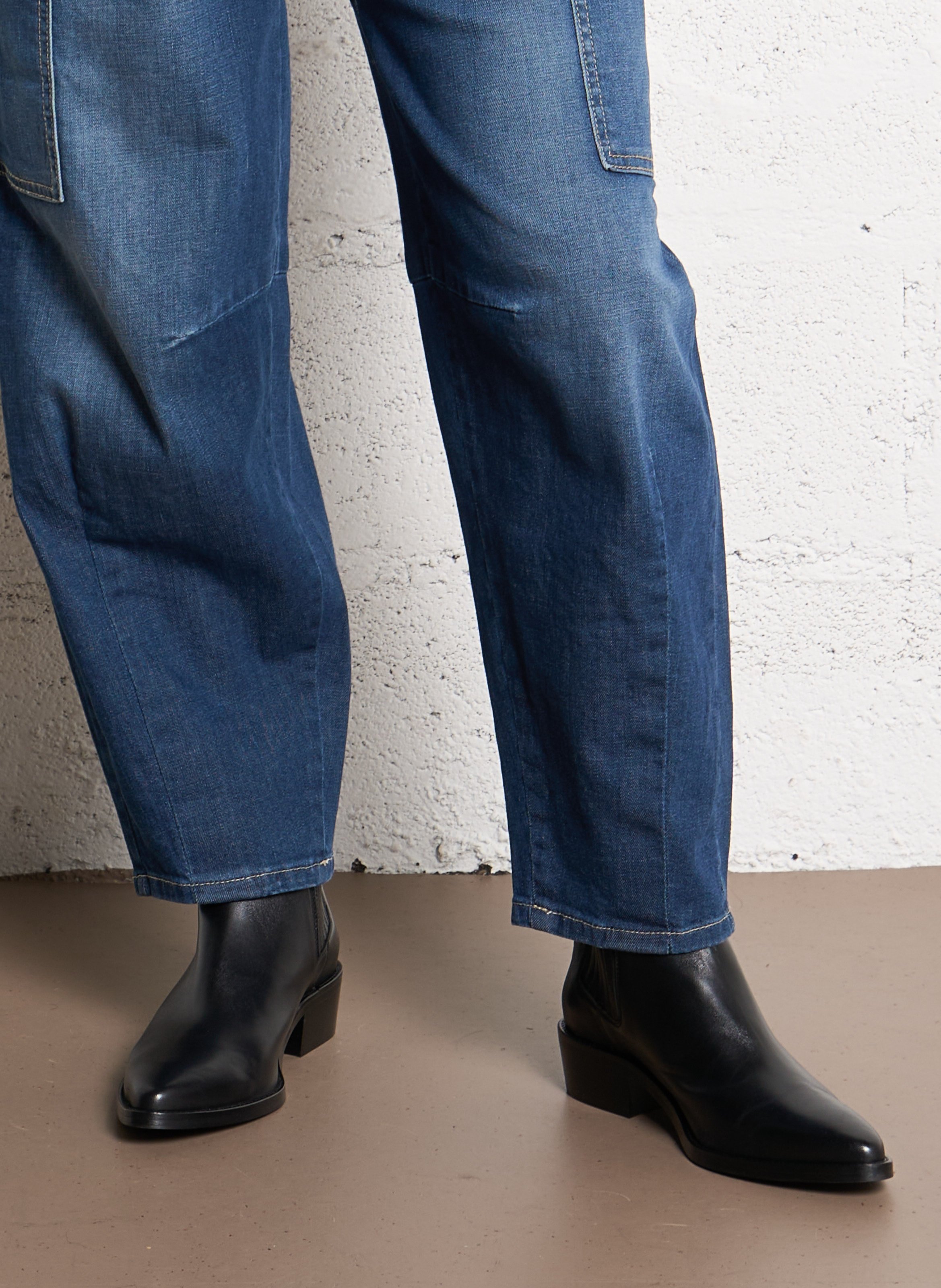 Bottines à élastiques esprit santiag en cuir BOBBIES Noir