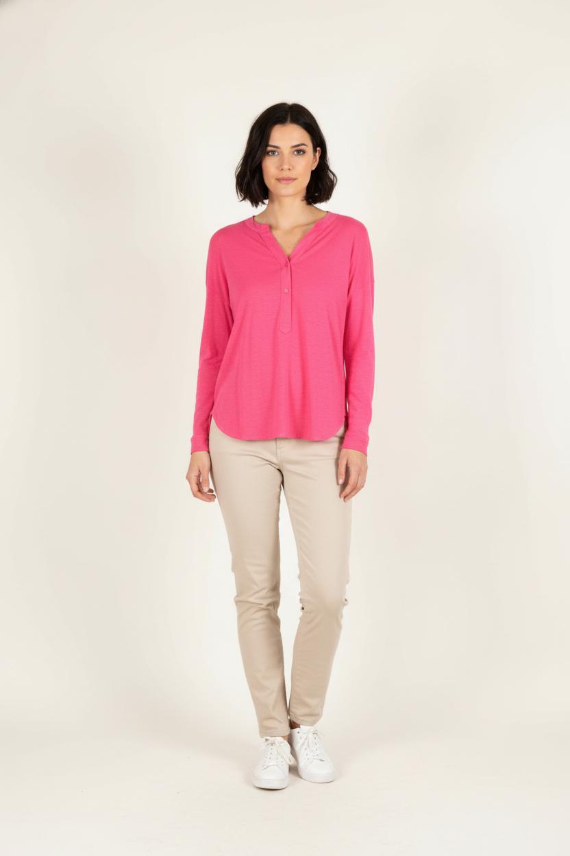 Tommy Badge T-shirt MAJESTIC FILATURES - SECONDE MAIN Pink