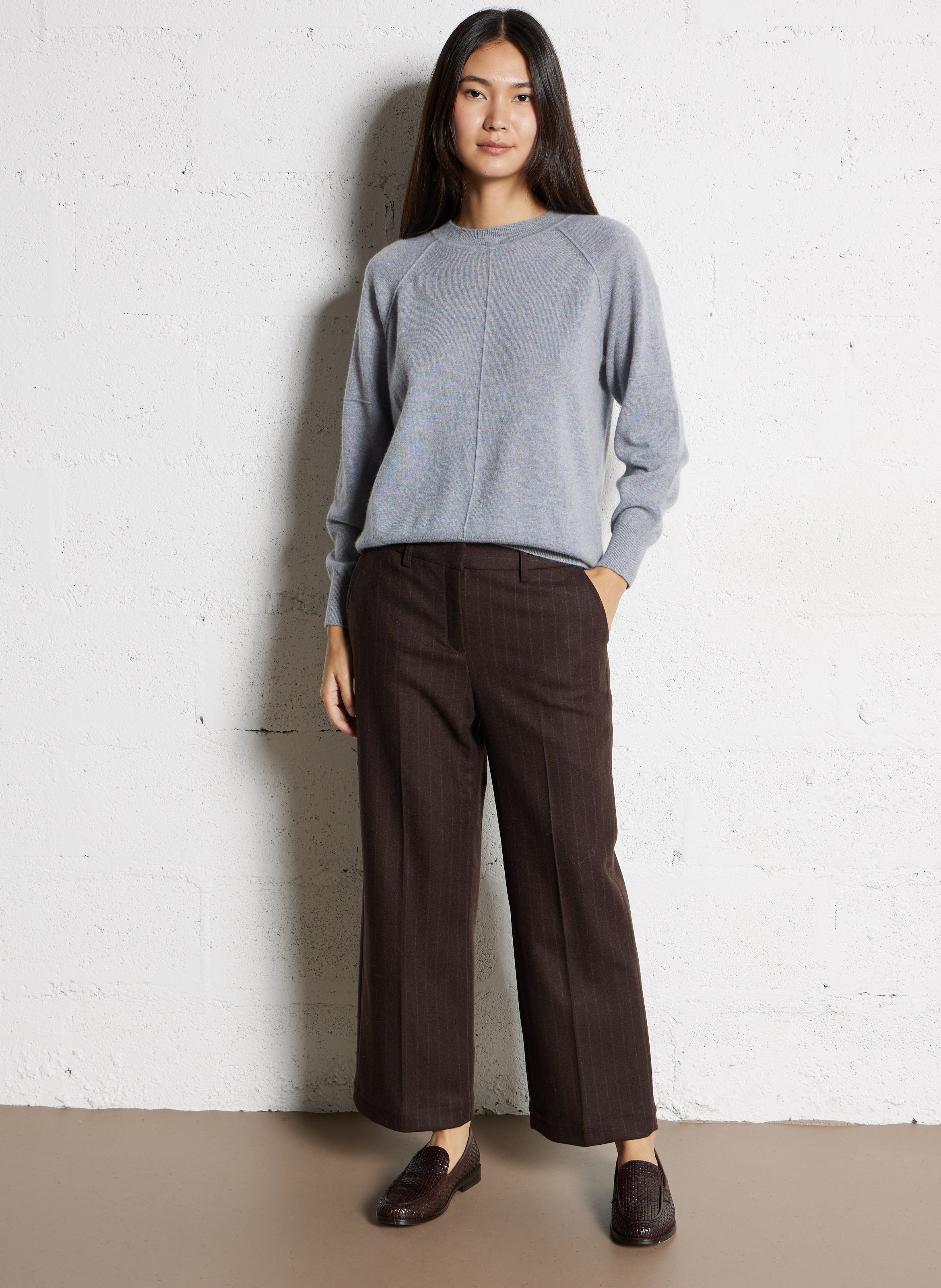 Pull col rond en cachemire MAISON 123 Bleu