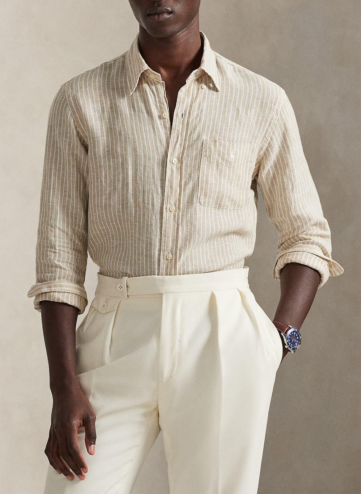 Gerade geschnittenes Leinenhemd POLO RALPH LAUREN Beige