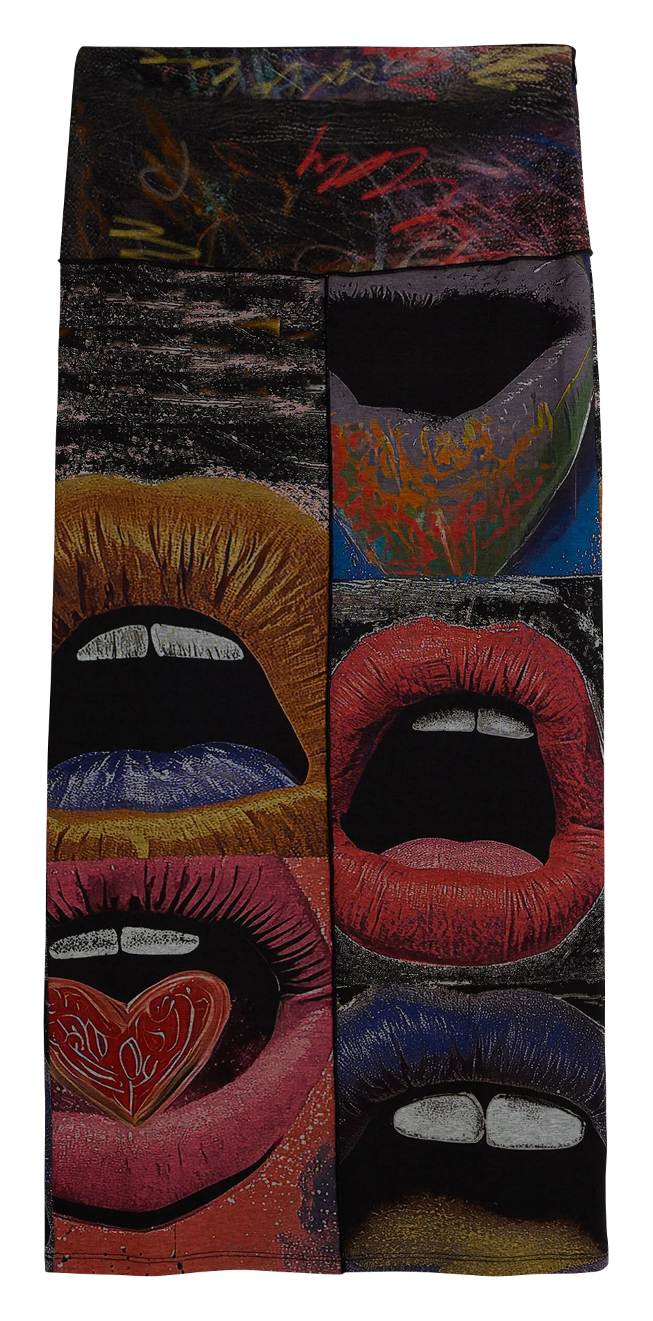 Jupe midi imprimée DESIGUAL Noir