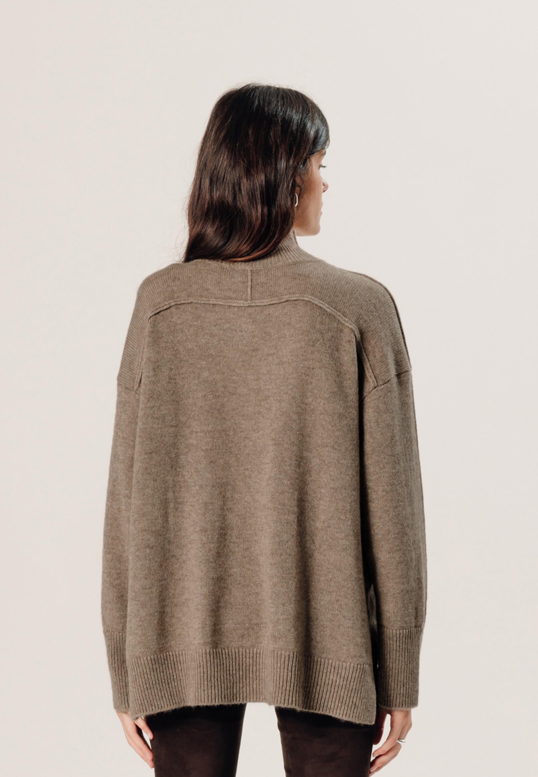 Oversized high-neck cashmere sweater RODIER Beige