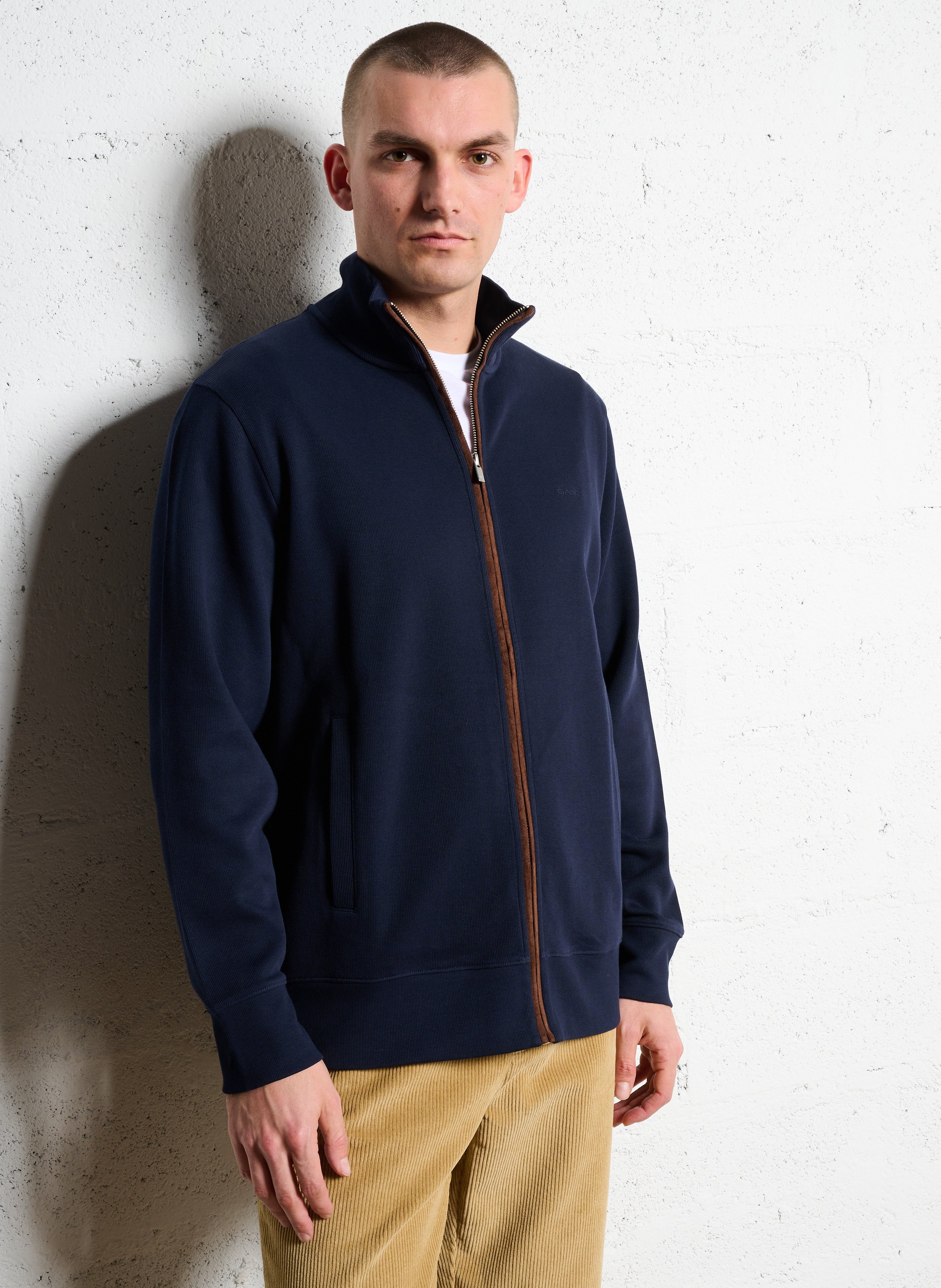 Gilet col montant en coton GANT Bleu