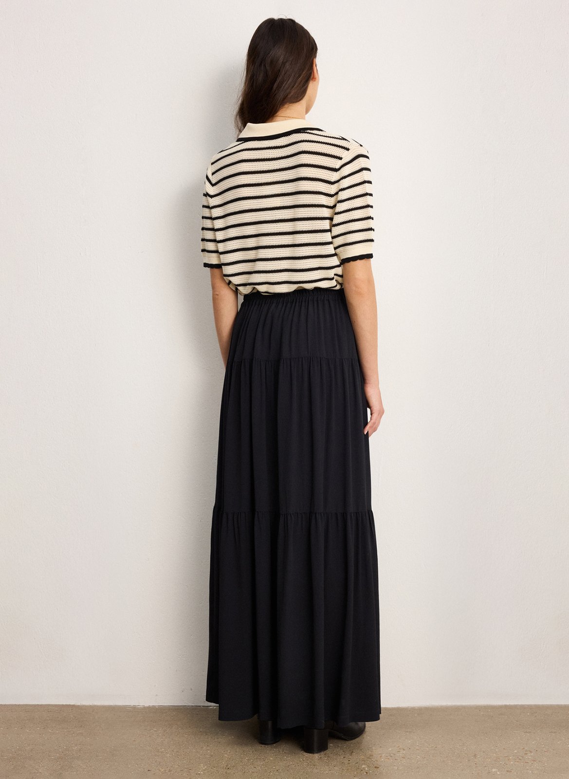 Ausgestellter Midirock PABLO Schwarz