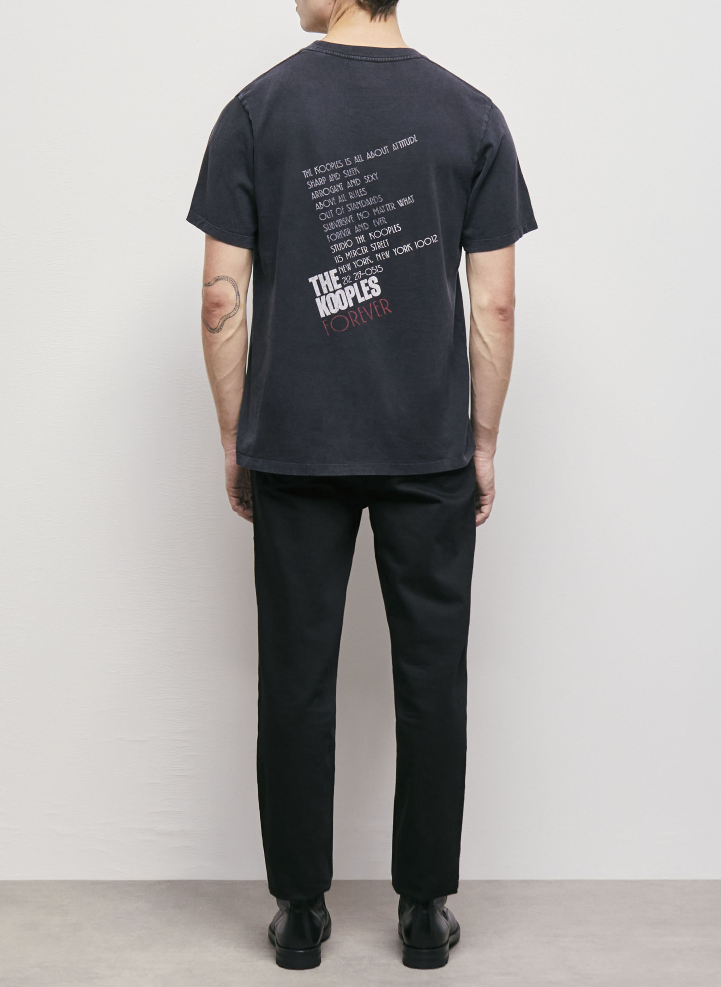 Tee-shirt col rond en coton sérigraphié  THE KOOPLES Bleu