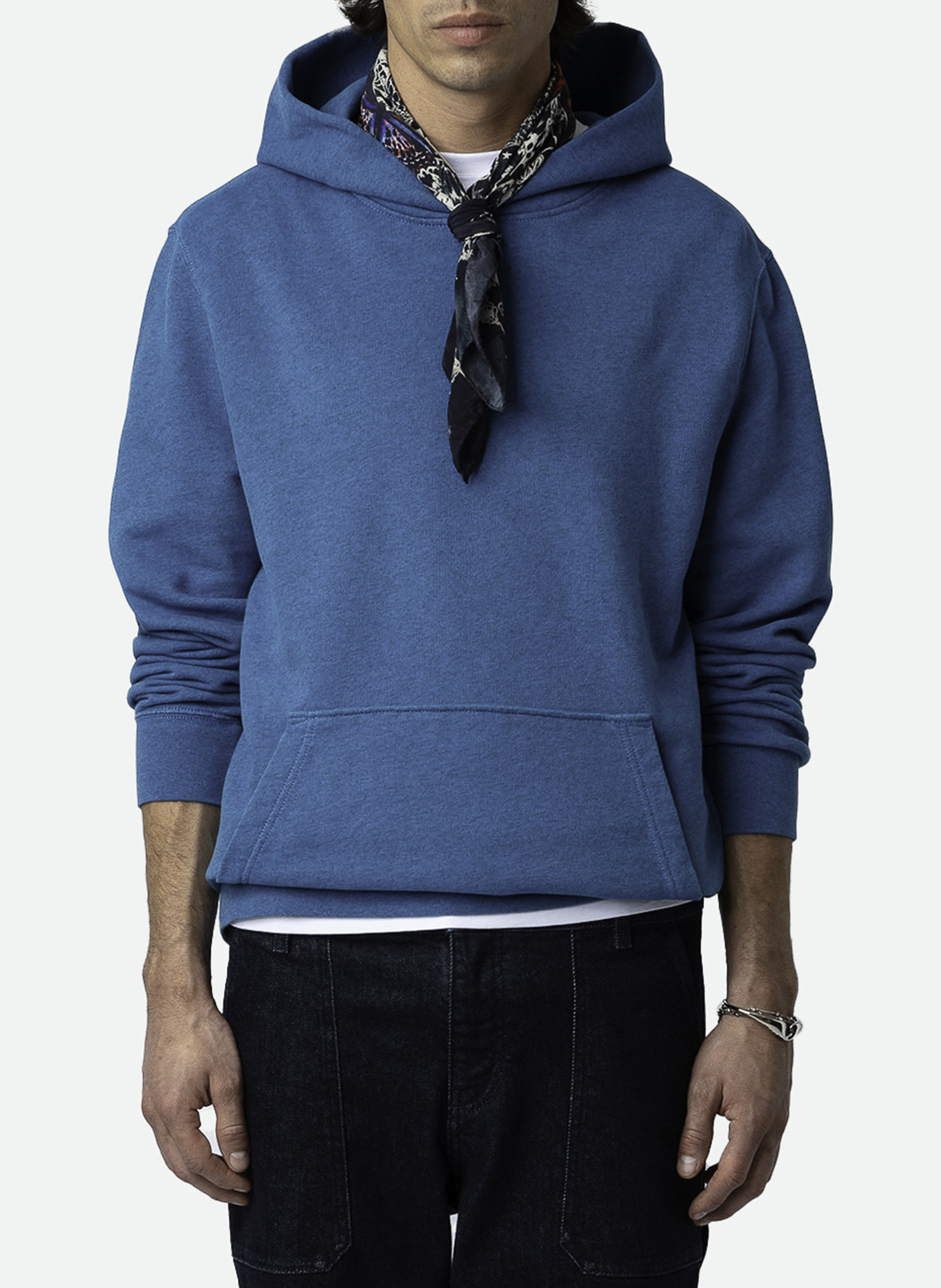 Oversize-Kapuzensweatshirt aus Baumwoll-Mix ZADIG&VOLTAIRE Blau