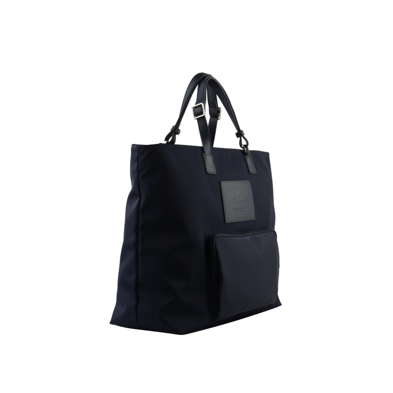 Shoulder bag in canvas trimmed with leather Blue