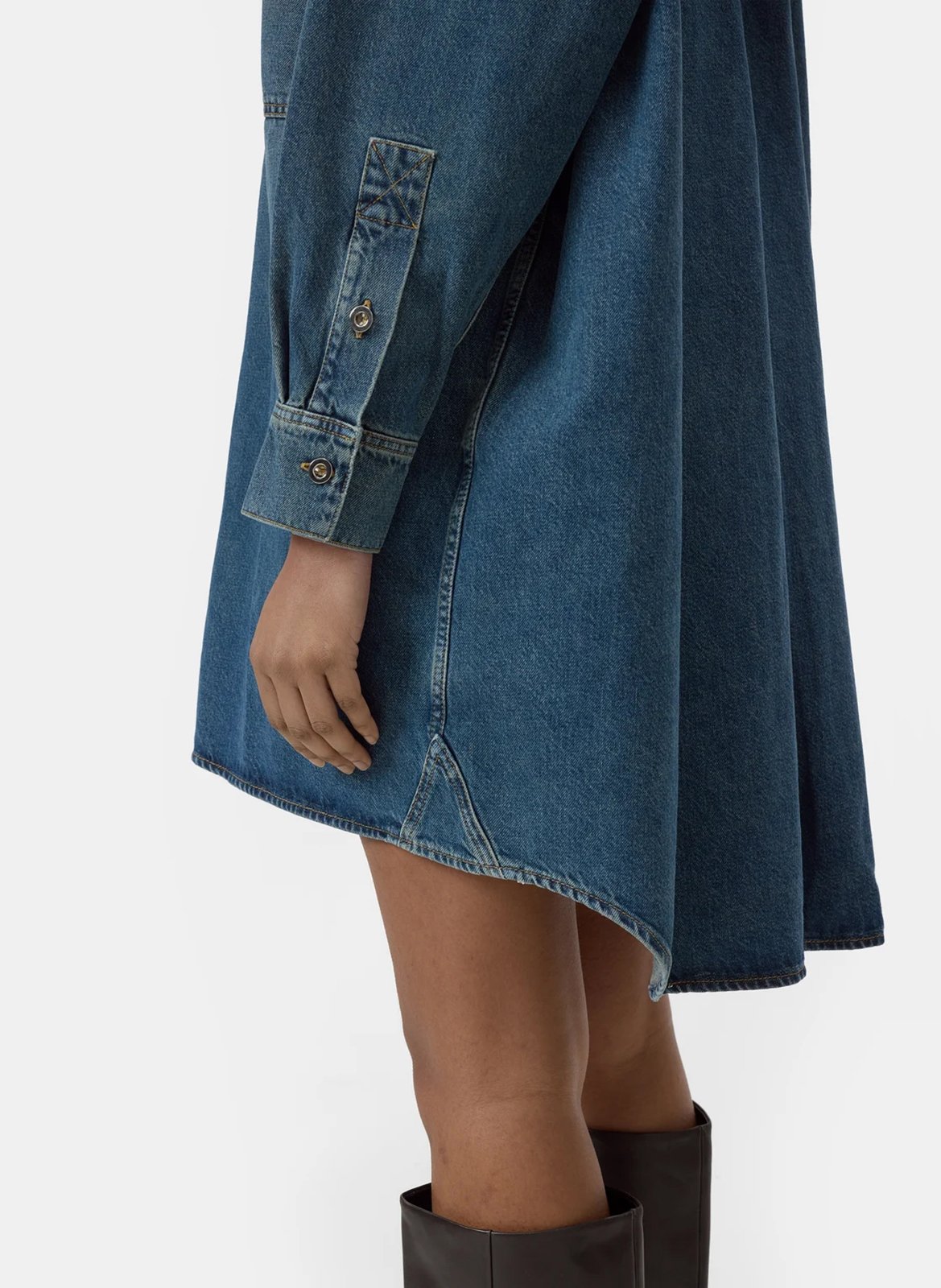 Robe courte col classique en coton CLOSED Bleu