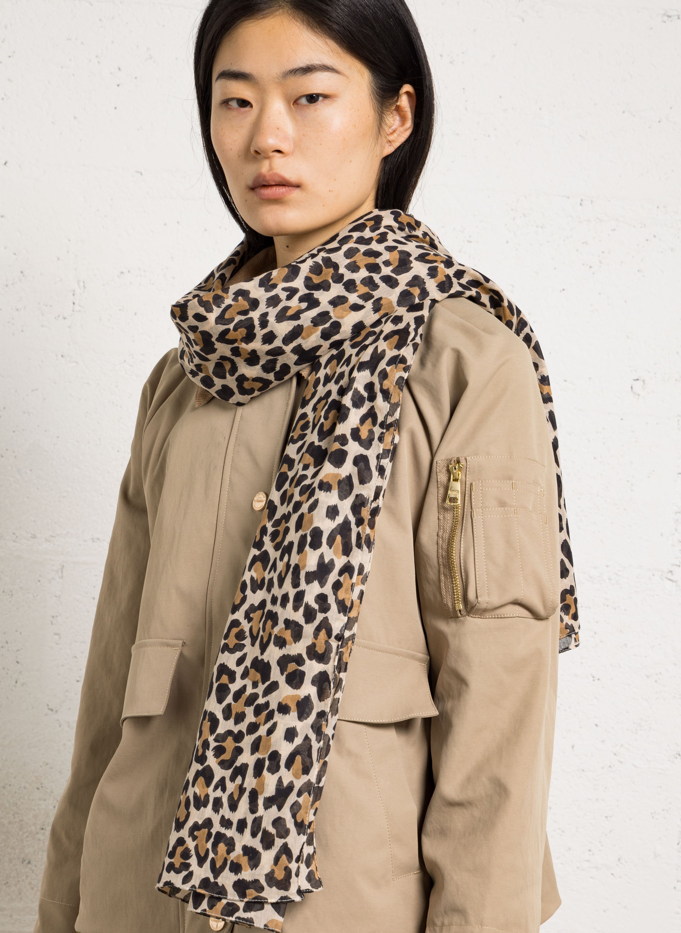 Baumwolltuch mit Print AU PRINTEMPS PARIS Braun